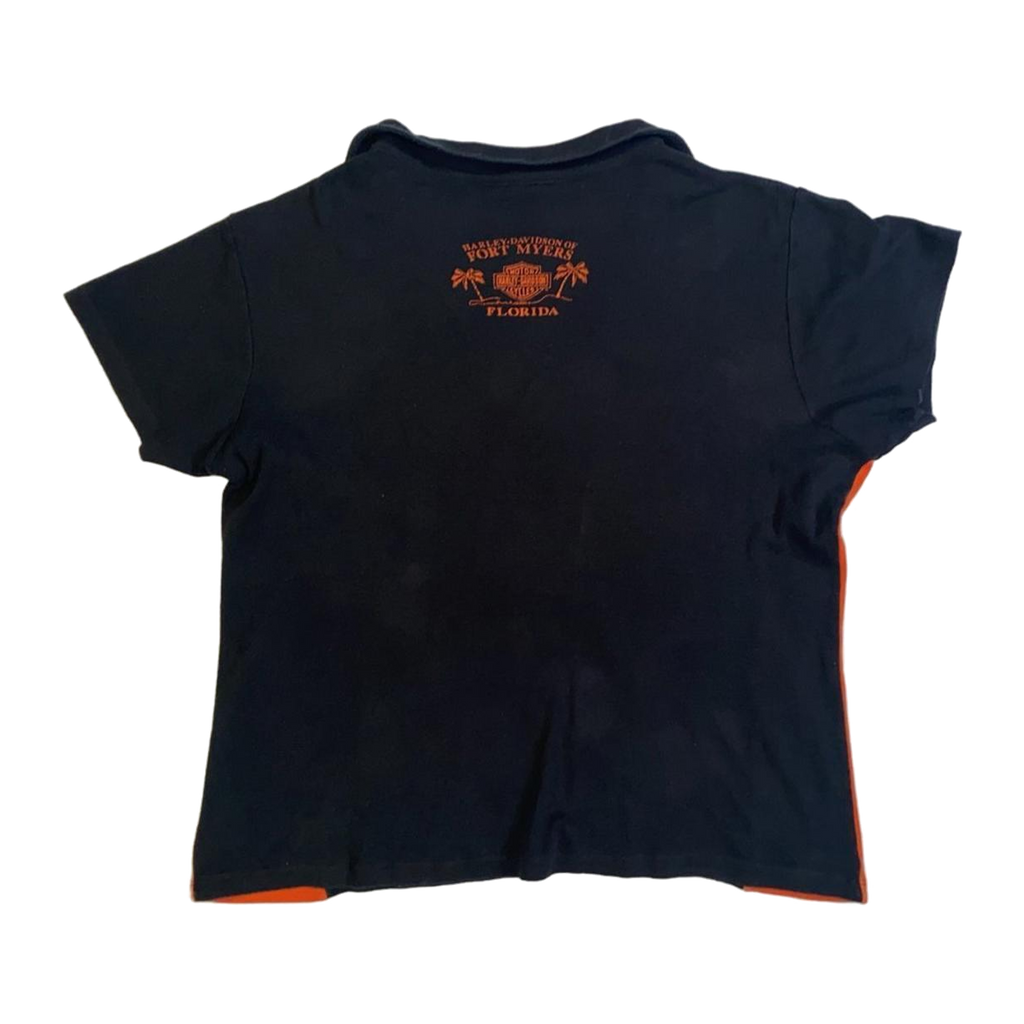 1660 Harley Davidson Men's Color Block Short Sleeve Polo Black L