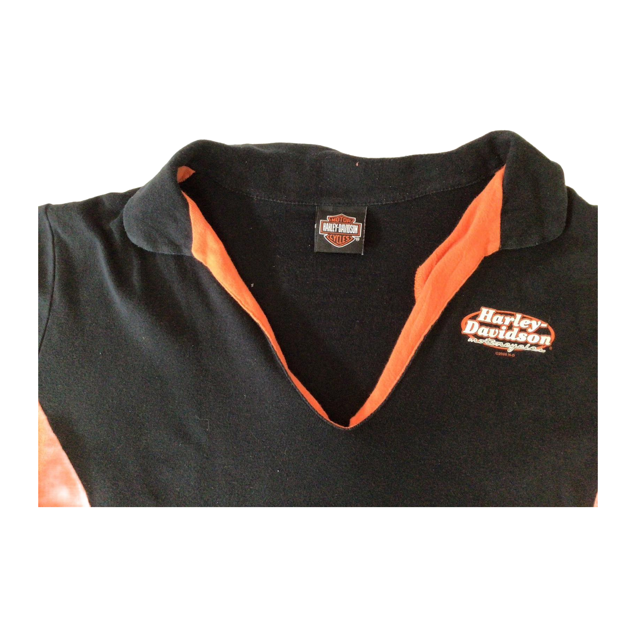 1660 Harley Davidson Men's Color Block Short Sleeve Polo Black L