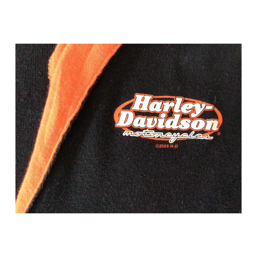 1660 Harley Davidson Men's Color Block Short Sleeve Polo Black L
