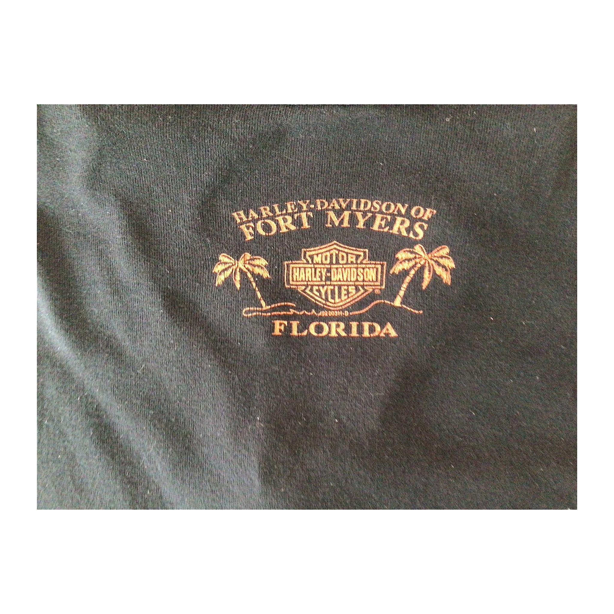 1660 Harley Davidson Men's Color Block Short Sleeve Polo Black L