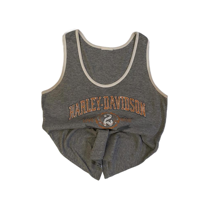 Harley Davidson Women's Rhinestone Accent Ride 2 Live Sleeveless Tank Top Grey S