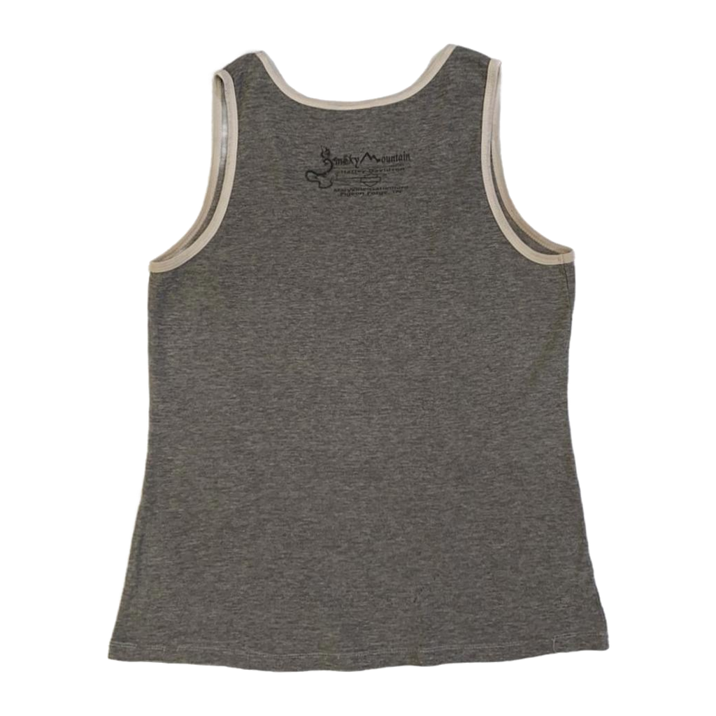 1611 Harley Davidson Women's Rhinestone Accent Ride 2 Live Sleeveless Tank Top Grey S