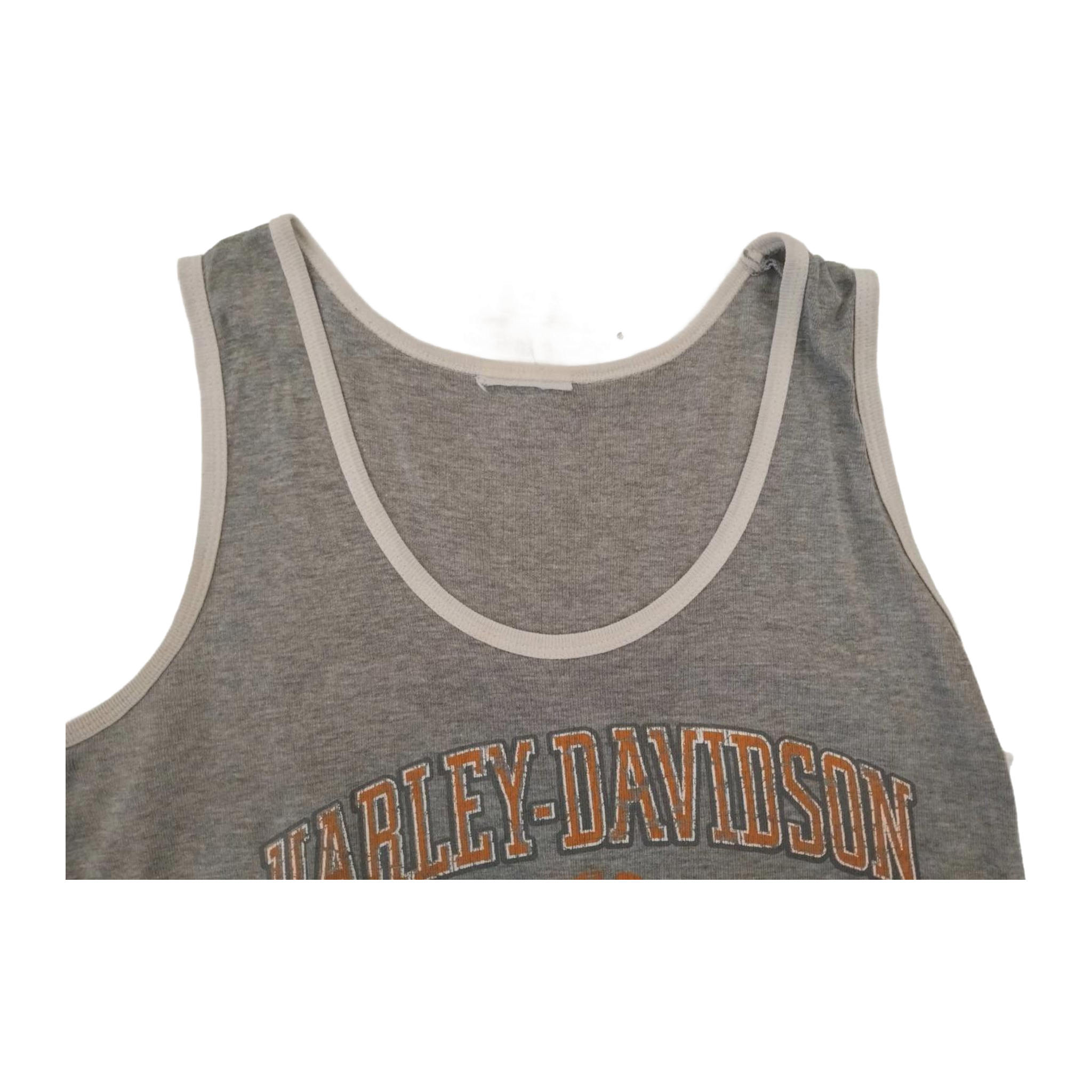 1611 Harley Davidson Women's Rhinestone Accent Ride 2 Live Sleeveless Tank Top Grey S