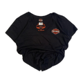 1663 Harley Davidson Women's Embroidered Logo Patch Short Sleeve T Shirt Black XL