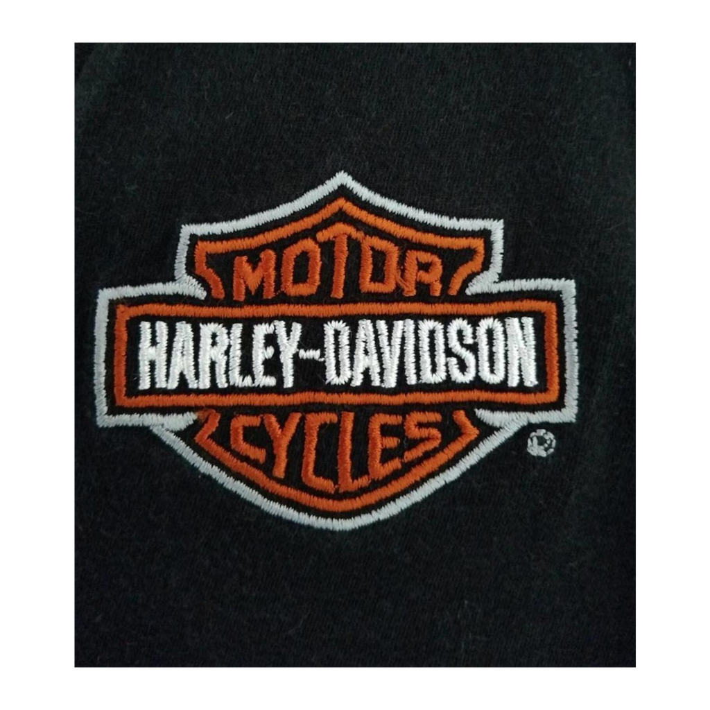 1663 Harley Davidson Women's Embroidered Logo Patch Short Sleeve T Shirt Black XL