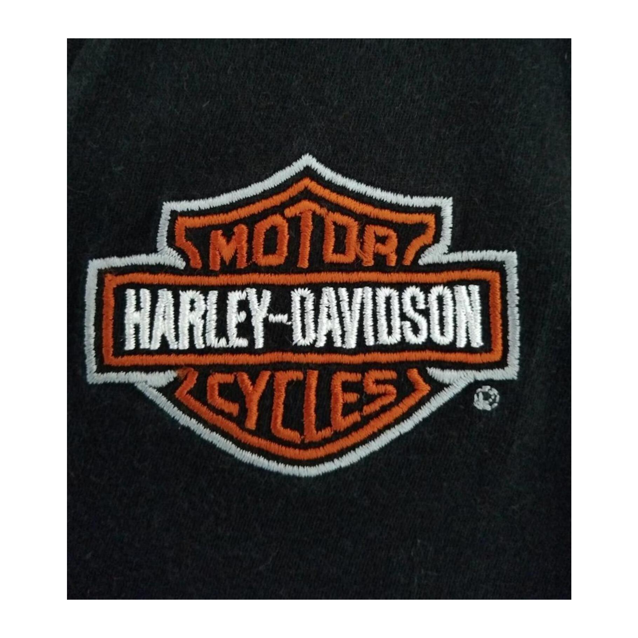 1663 Harley Davidson Women's Embroidered Logo Patch Short Sleeve T Shirt Black XL