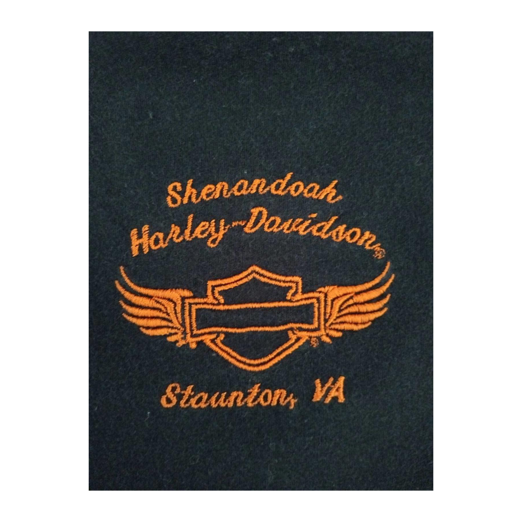 1663 Harley Davidson Women's Embroidered Logo Patch Short Sleeve T Shirt Black XL