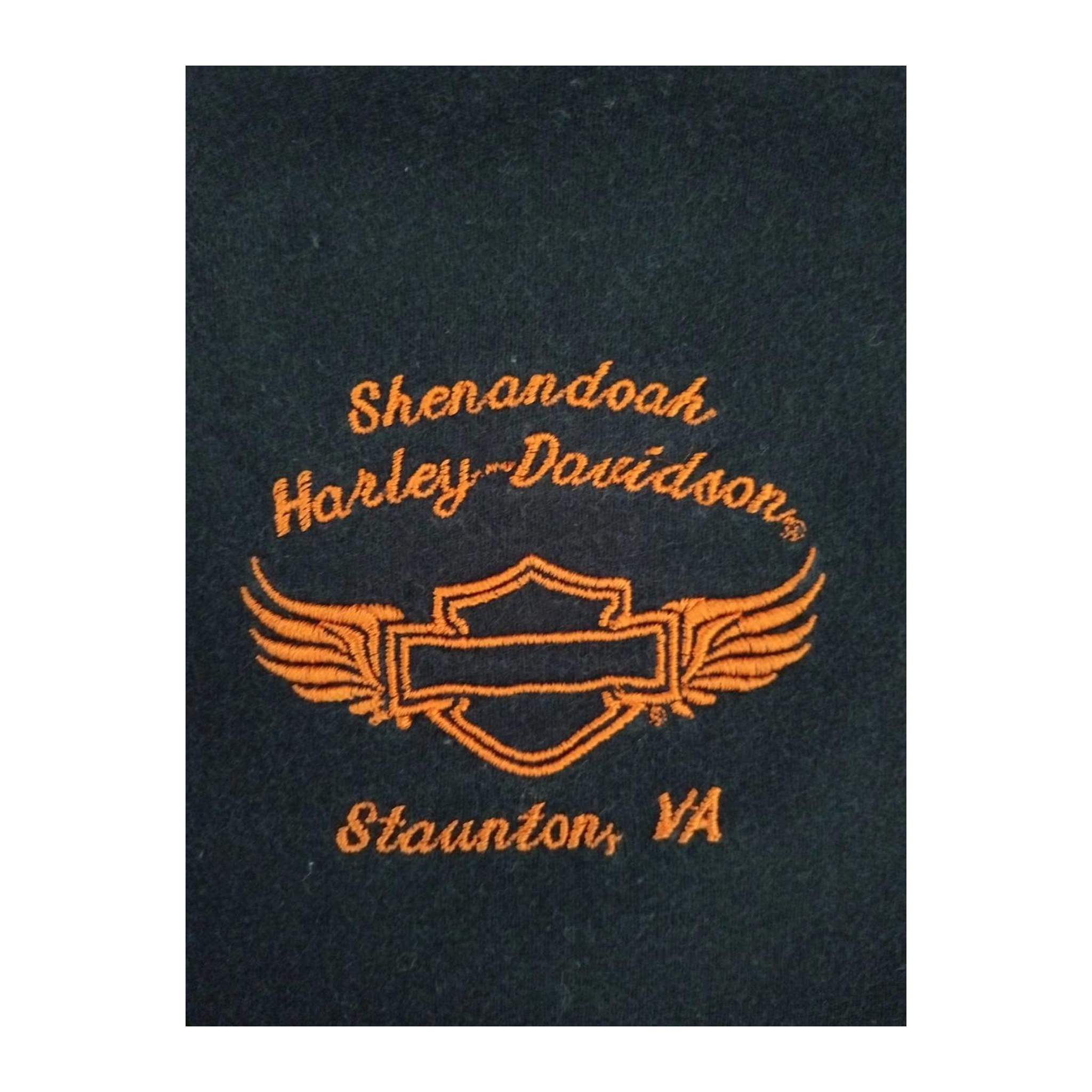 1663 Harley Davidson Women's Embroidered Logo Patch Short Sleeve T Shirt Black XL
