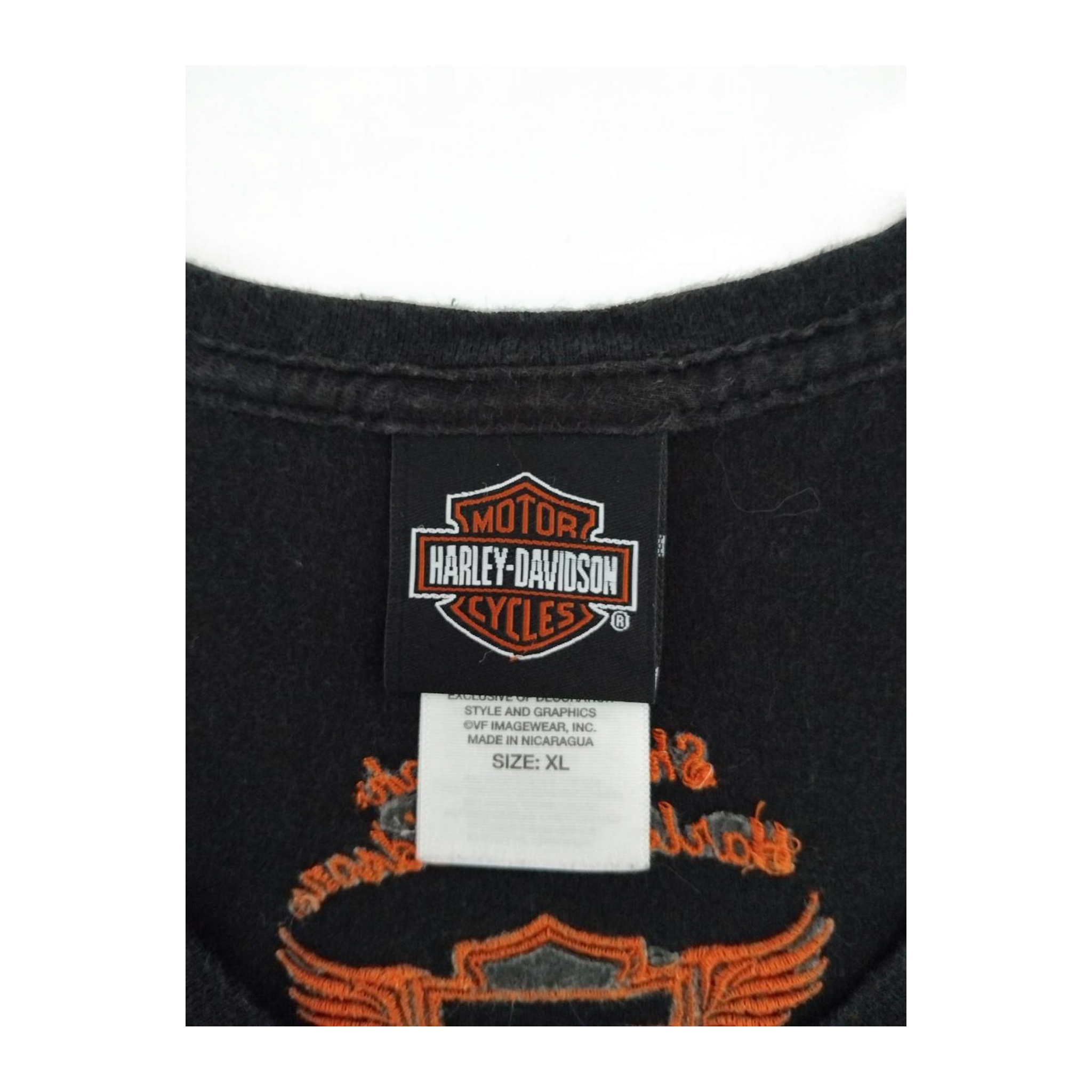 1663 Harley Davidson Women's Embroidered Logo Patch Short Sleeve T Shirt Black XL