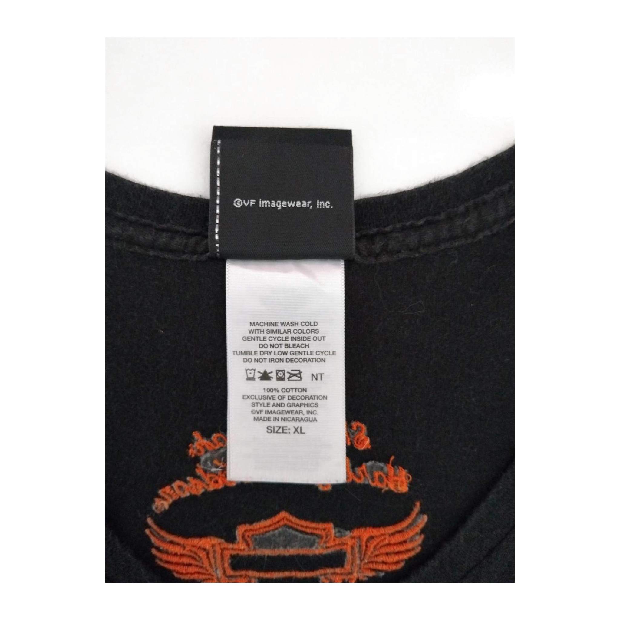 1663 Harley Davidson Women's Embroidered Logo Patch Short Sleeve T Shirt Black XL