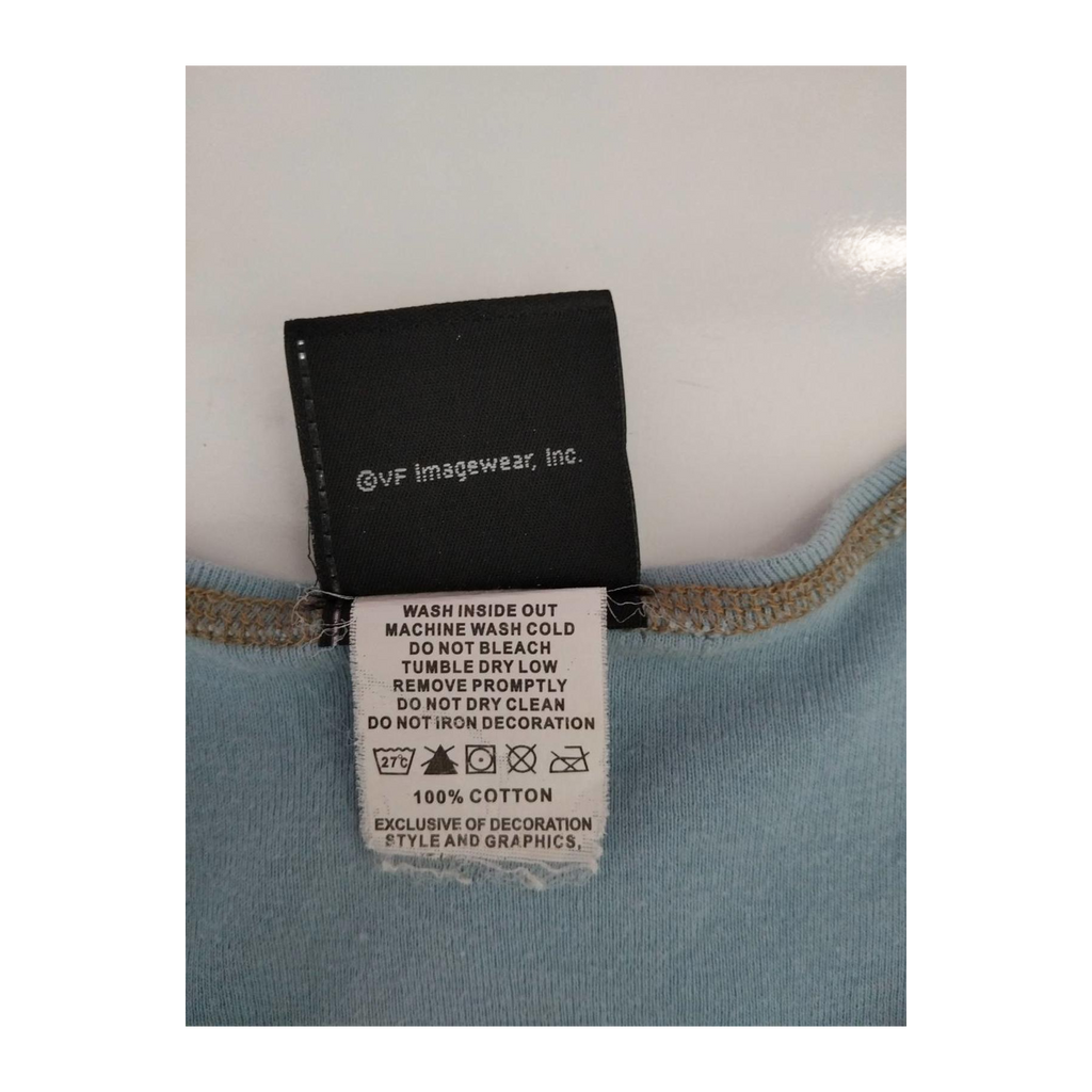 1662 Harley Davidson Women's Contrast Stitch Keyhole Neckline Tank Top Powder Blue 2XL