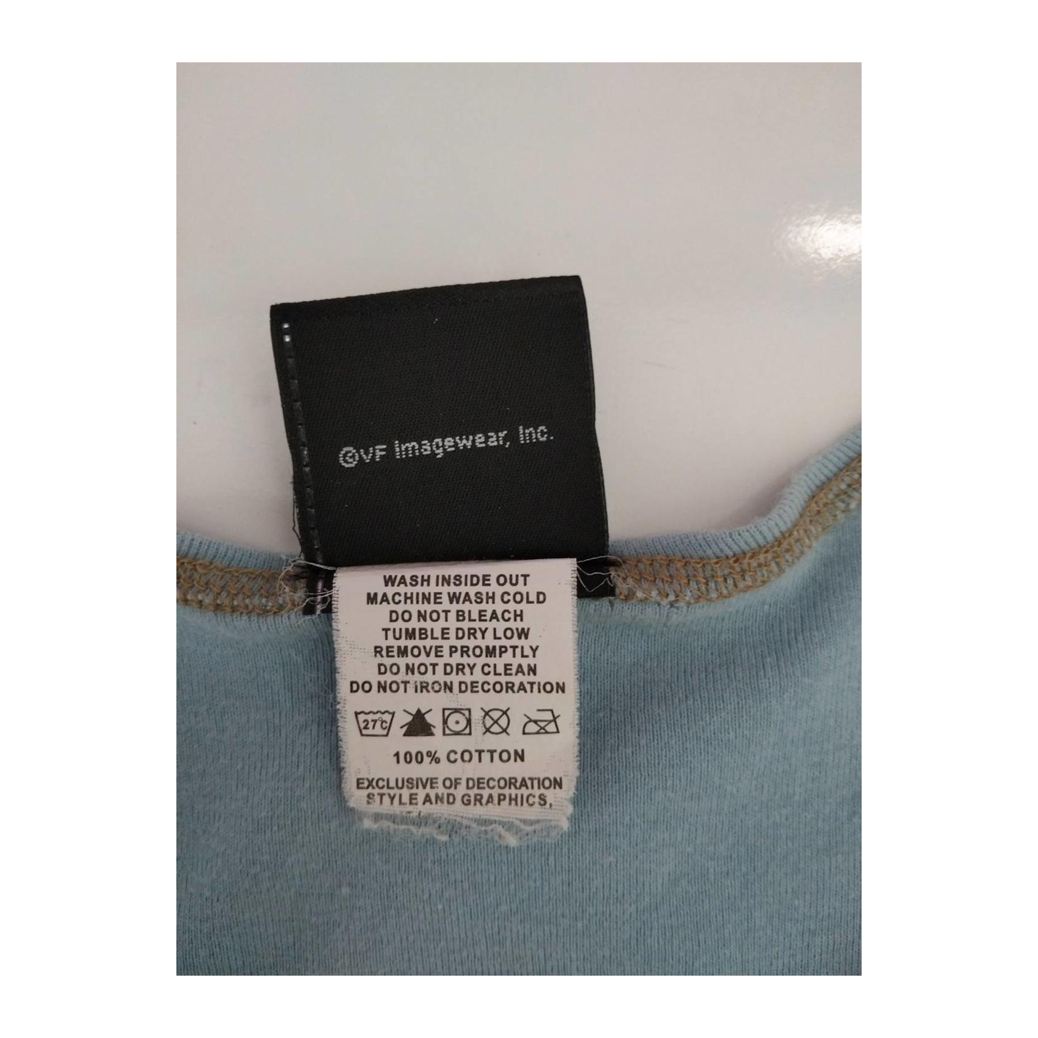 1662 Harley Davidson Women's Contrast Stitch Keyhole Neckline Tank Top Powder Blue 2XL