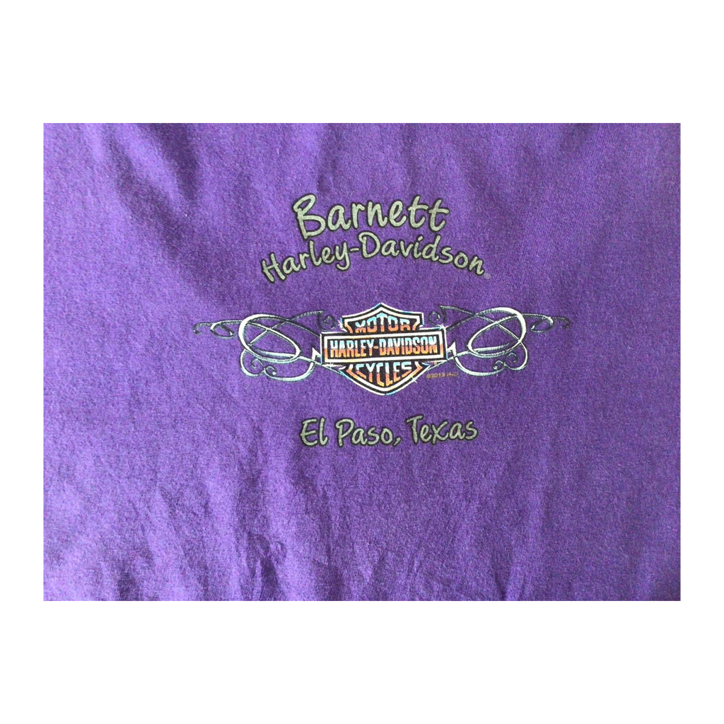 1658 Harley Davidson Women's Y2K Short Sleeve V Neck T Shirt Purple XL