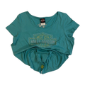 1654 Harley Davidson Women's Bedazzled Logo Short Sleeve T Shirt Turquoise 2XL