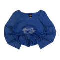 1653 Harley Davidson Women's Bedazzled Factory Customs Long Sleeve T Shirt Blue 2XL