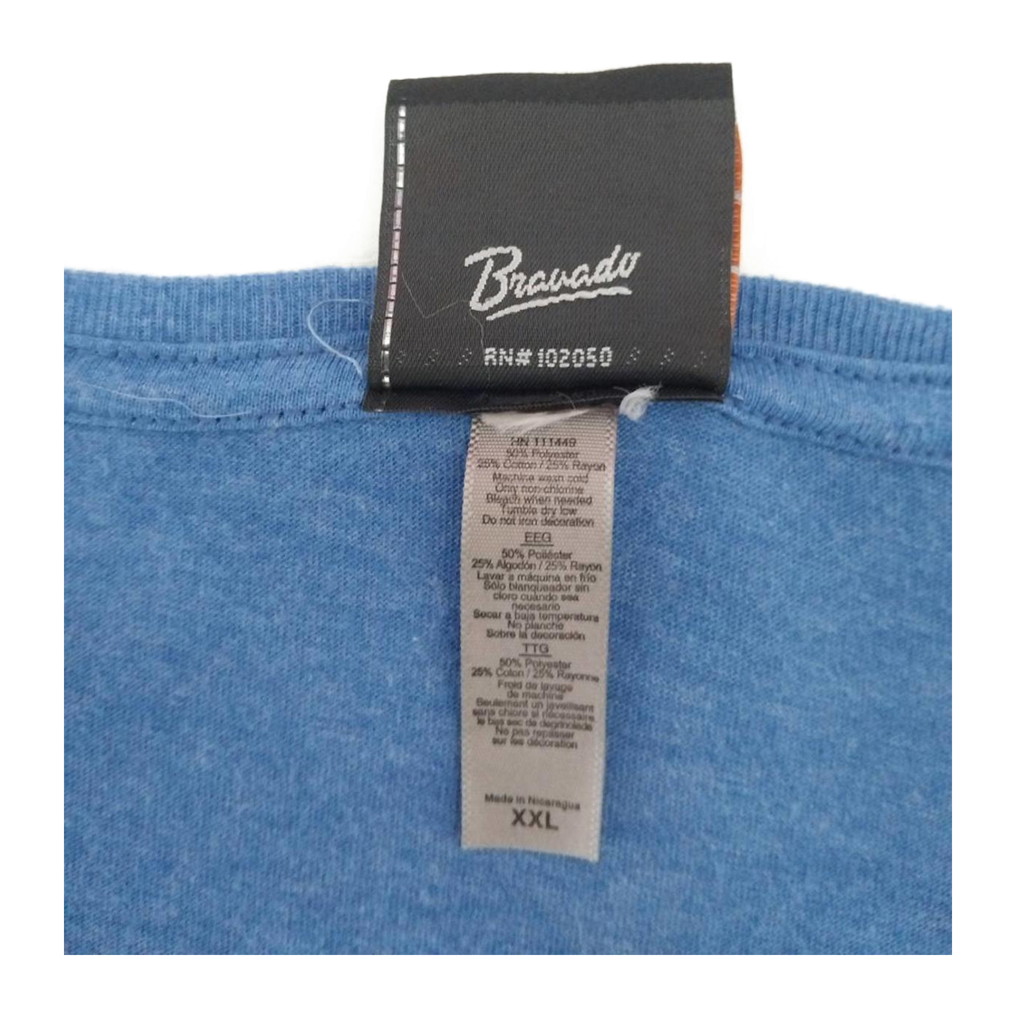 1653 Harley Davidson Women's Bedazzled Factory Customs Long Sleeve T Shirt Blue 2XL