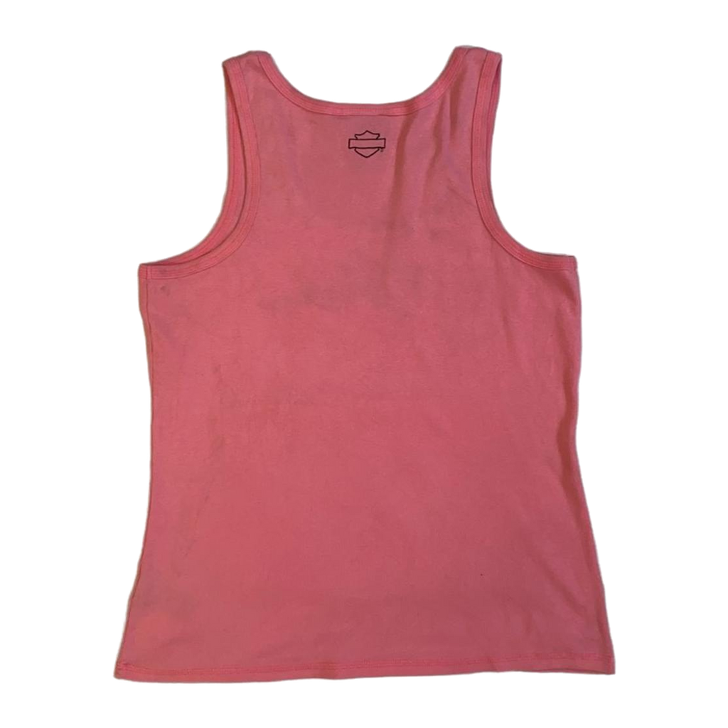 1651 Harley Davidson Women's Embroidered Ribbed Tank Top Pink 2XL