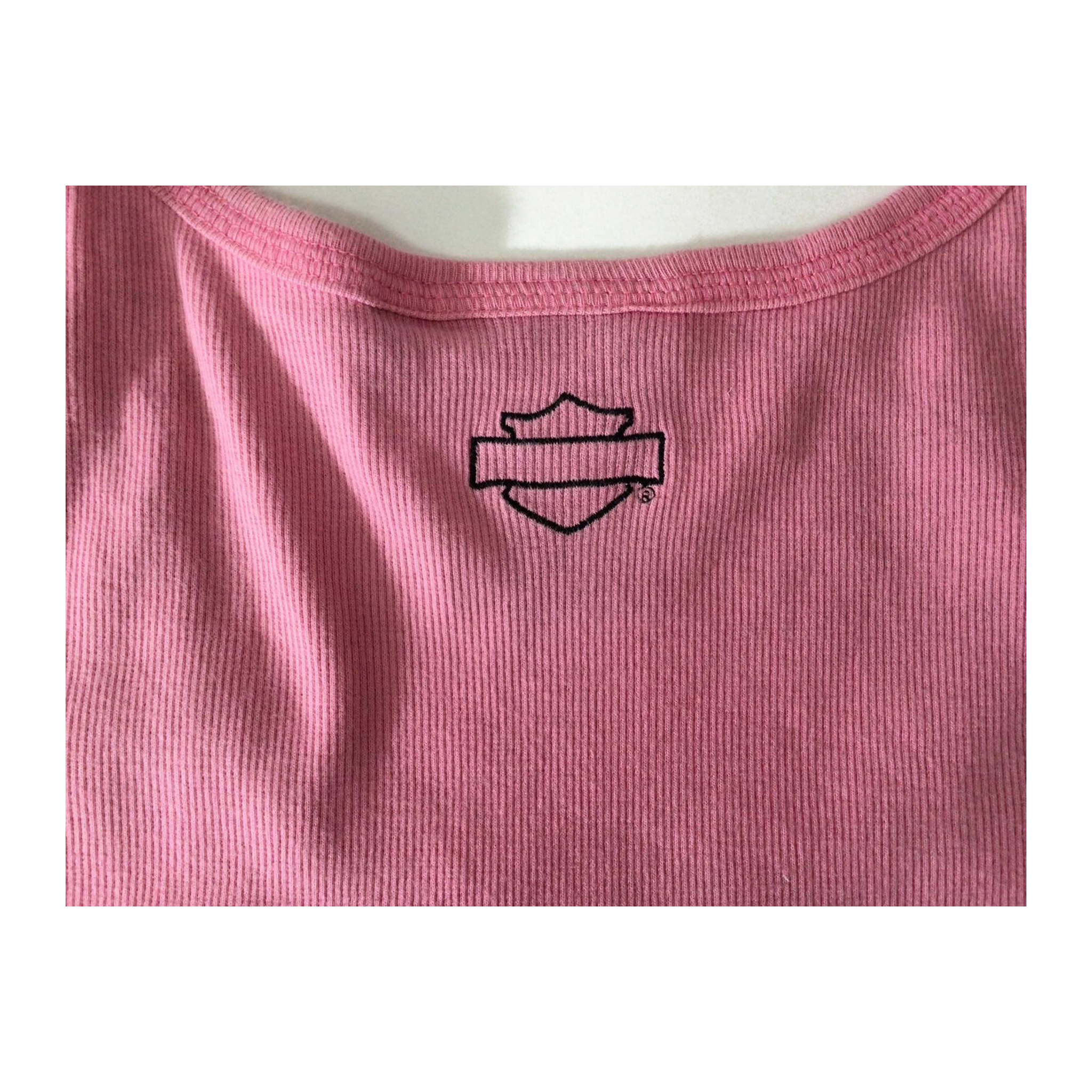 1651 Harley Davidson Women's Embroidered Ribbed Tank Top Pink 2XL
