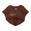 1699 Harley Davidson Women's Eagle Logo V Neck Short Sleeve T Shirt Brown 2XL