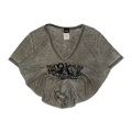 1698 Harley Davidson Women's Skull Logo V Neck Heathered Short Sleeve T Shirt Grey XL