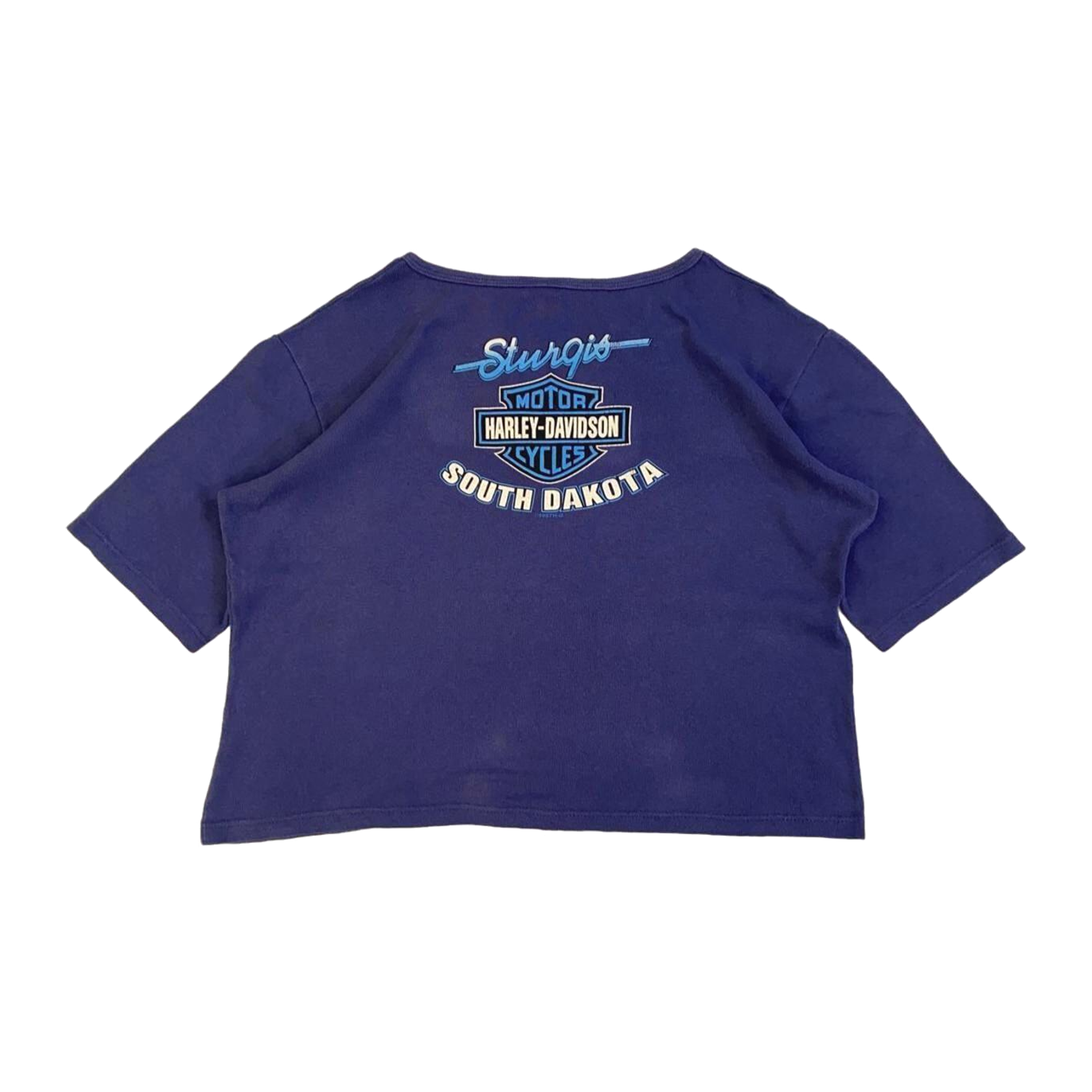 1695 Harley Davidson Women's Sturgis Henley Short Sleeve T Shirt Blue XL