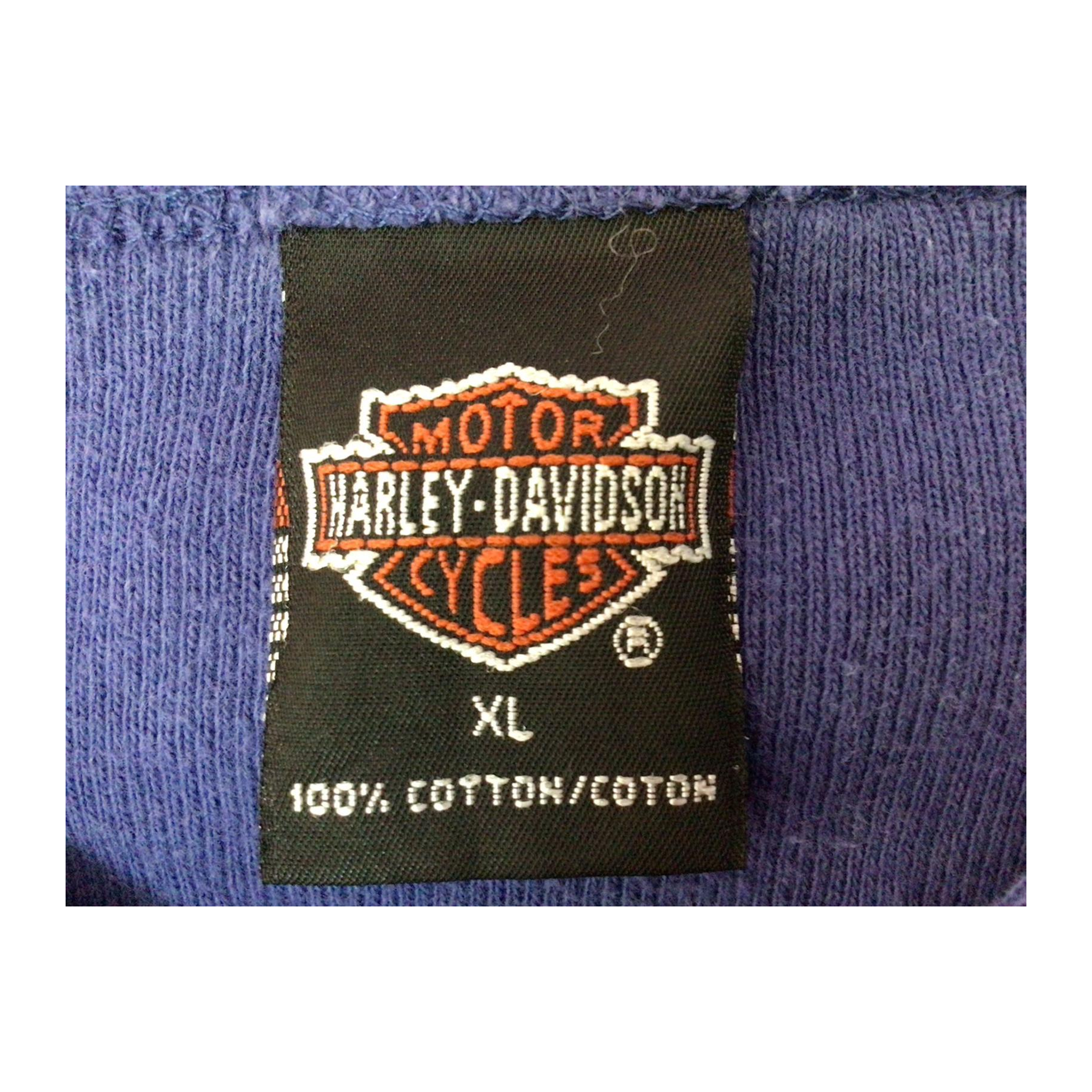1695 Harley Davidson Women's Sturgis Henley Short Sleeve T Shirt Blue XL