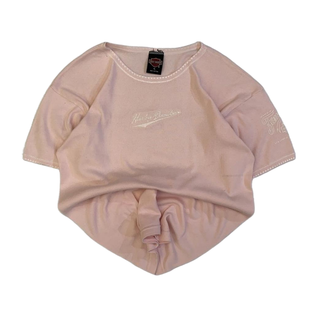1694 Harley Davidson Women's Short Sleeve Baby Pink T Shirt XL