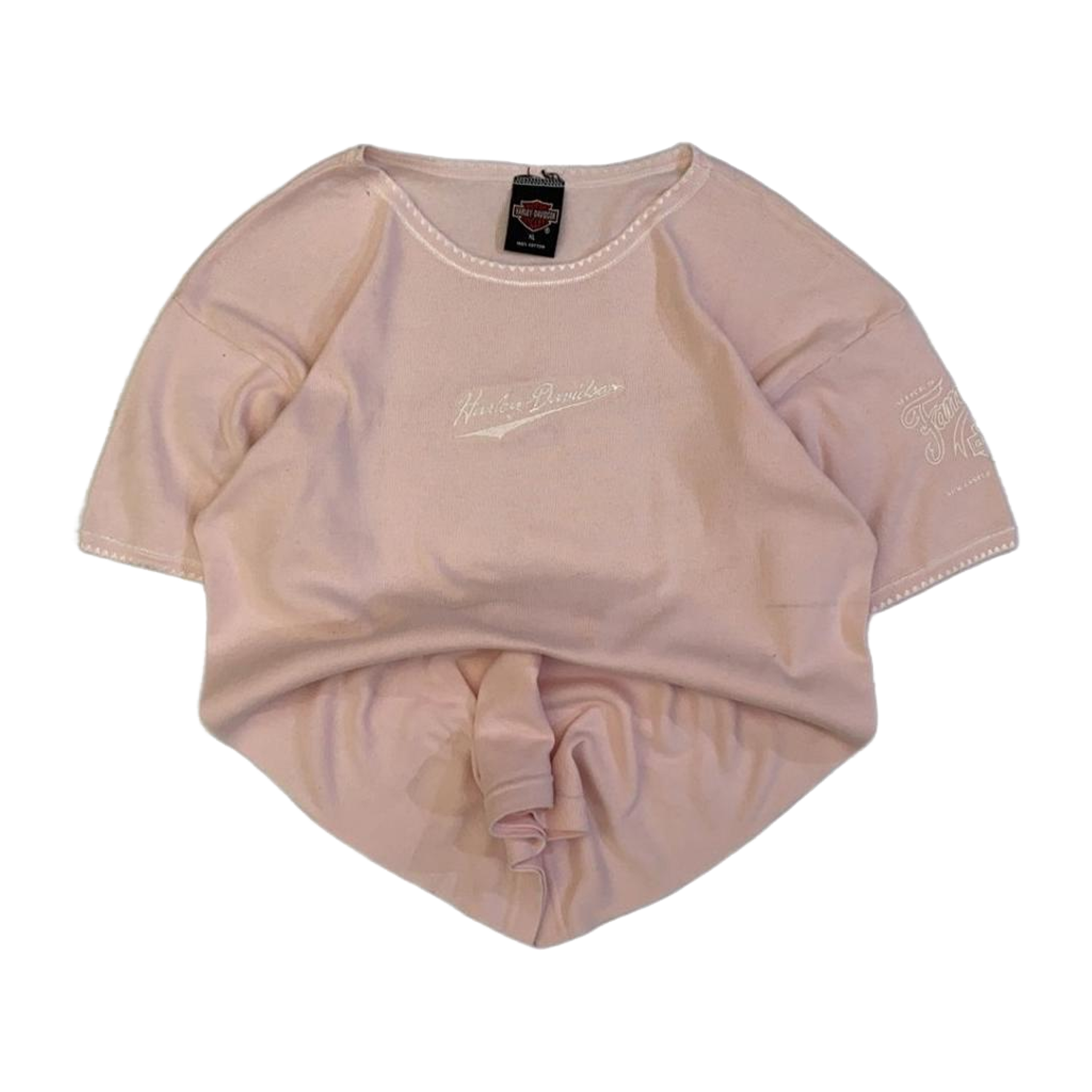 1694 Harley Davidson Women's Short Sleeve Baby Pink T Shirt XL