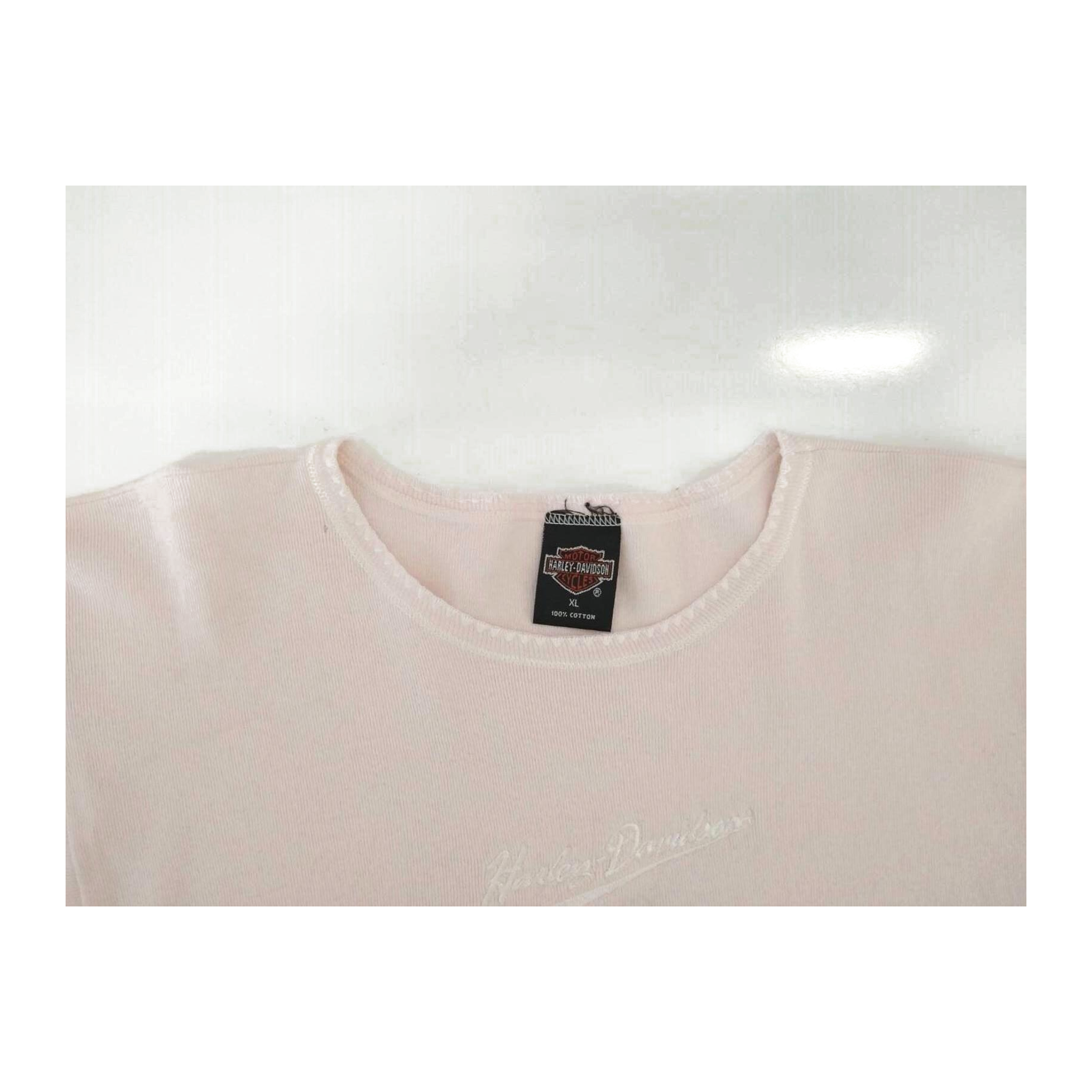 1694 Harley Davidson Women's Short Sleeve Baby Pink T Shirt XL