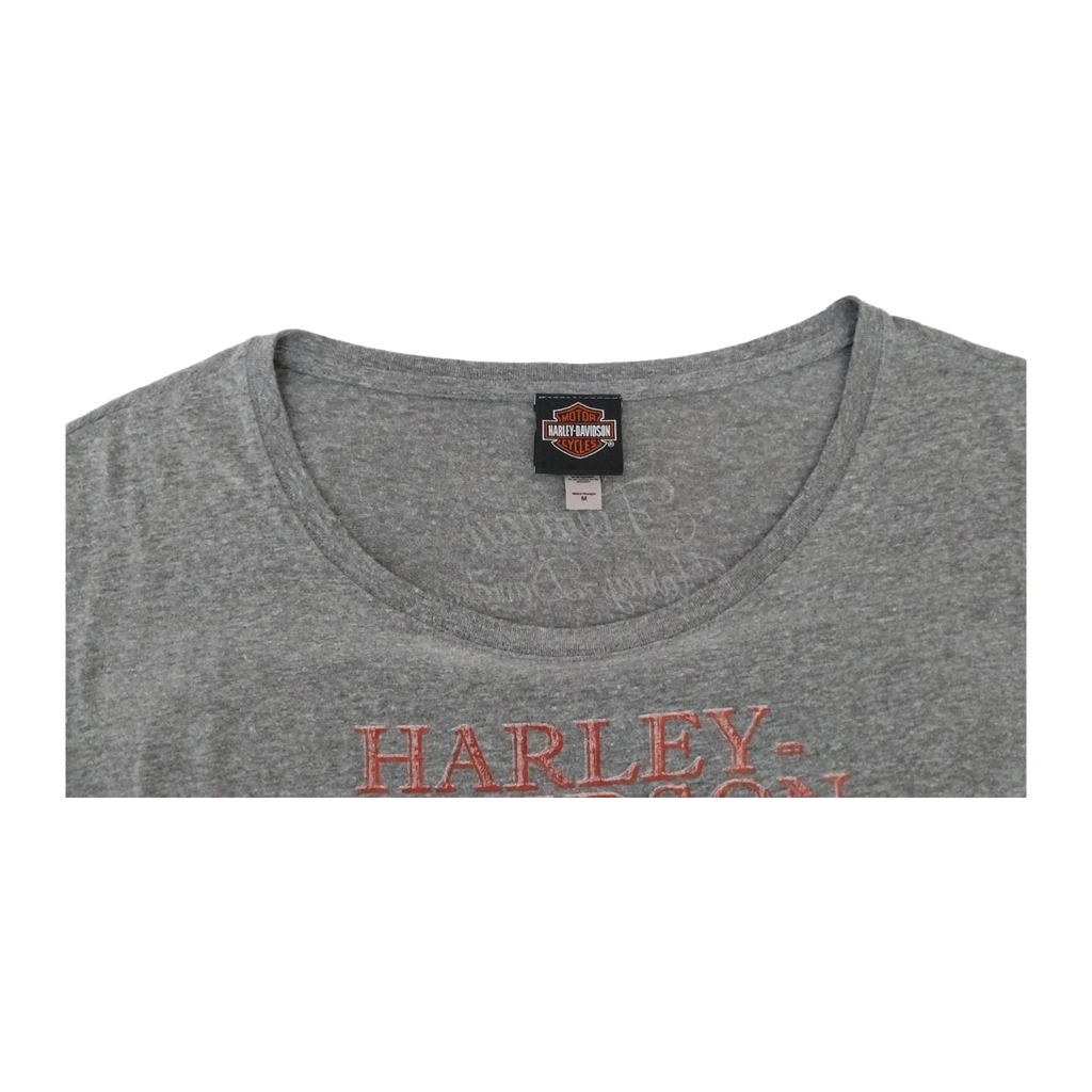 1678 Harley Davidson Women's Ride Free American Eagle Short Sleeve T Shirt Grey M