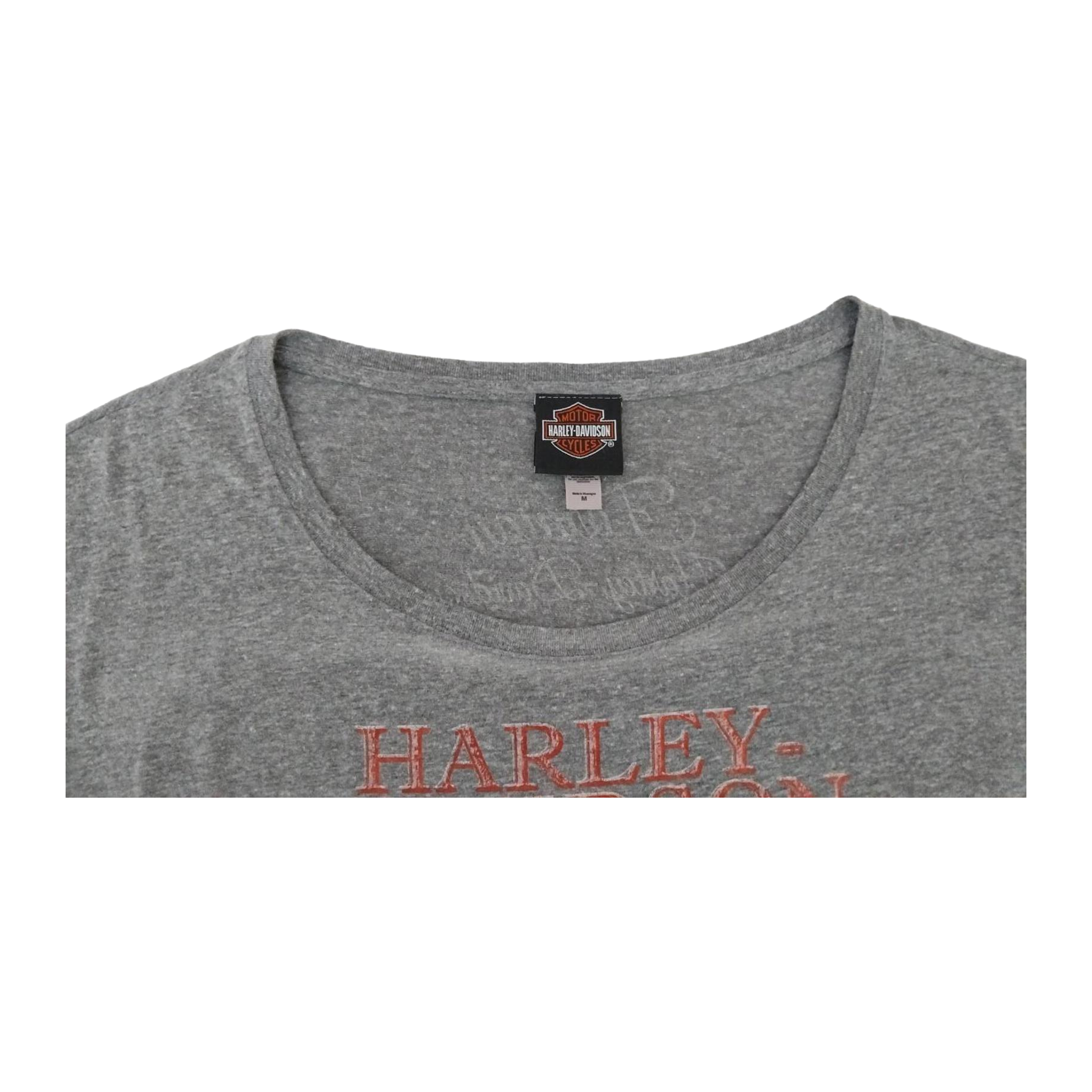 1678 Harley Davidson Women's Ride Free American Eagle Short Sleeve T Shirt Grey M