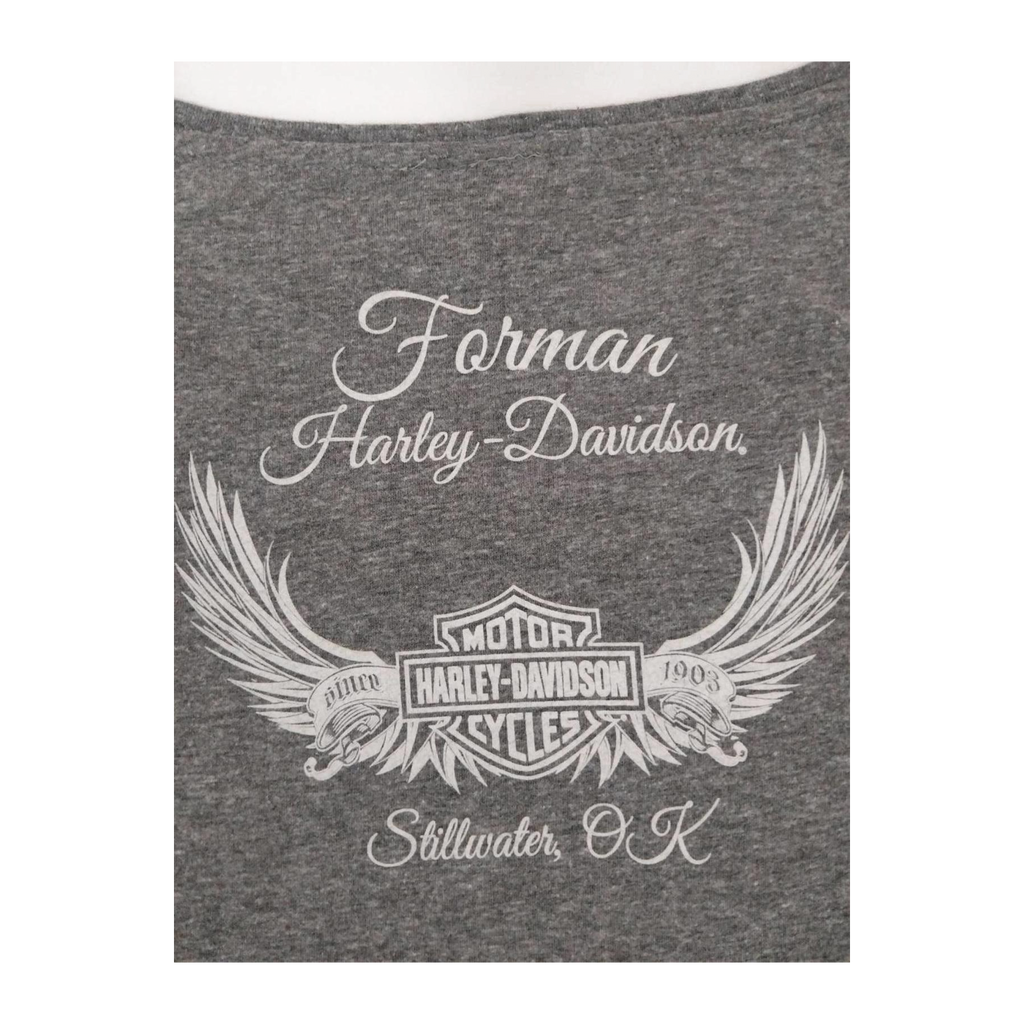 1678 Harley Davidson Women's Ride Free American Eagle Short Sleeve T Shirt Grey M