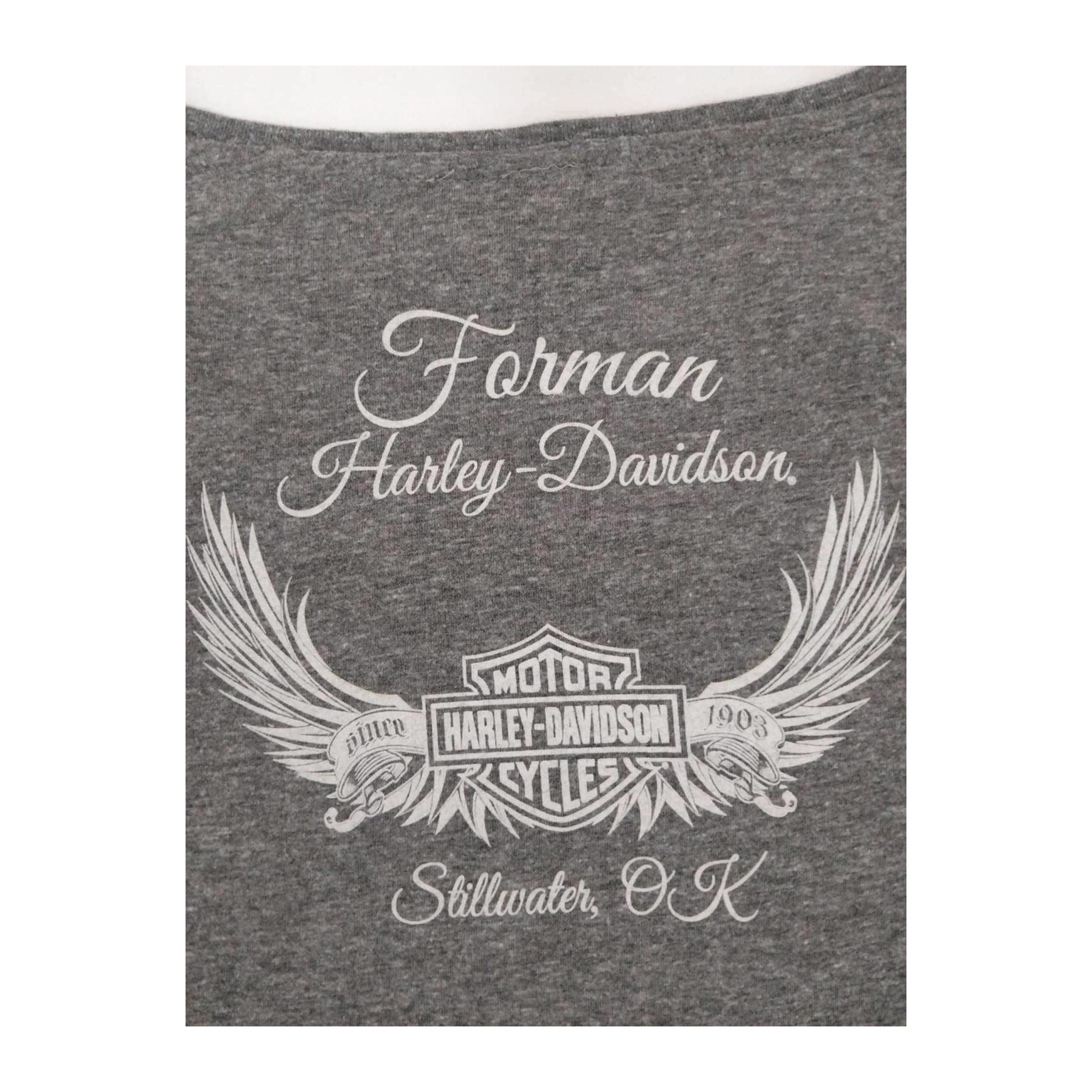 1678 Harley Davidson Women's Ride Free American Eagle Short Sleeve T Shirt Grey M