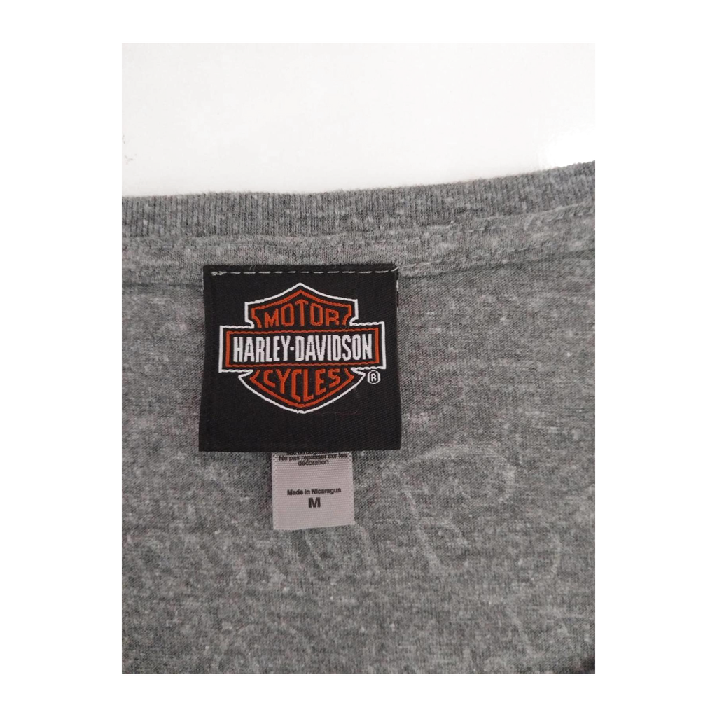 1678 Harley Davidson Women's Ride Free American Eagle Short Sleeve T Shirt Grey M