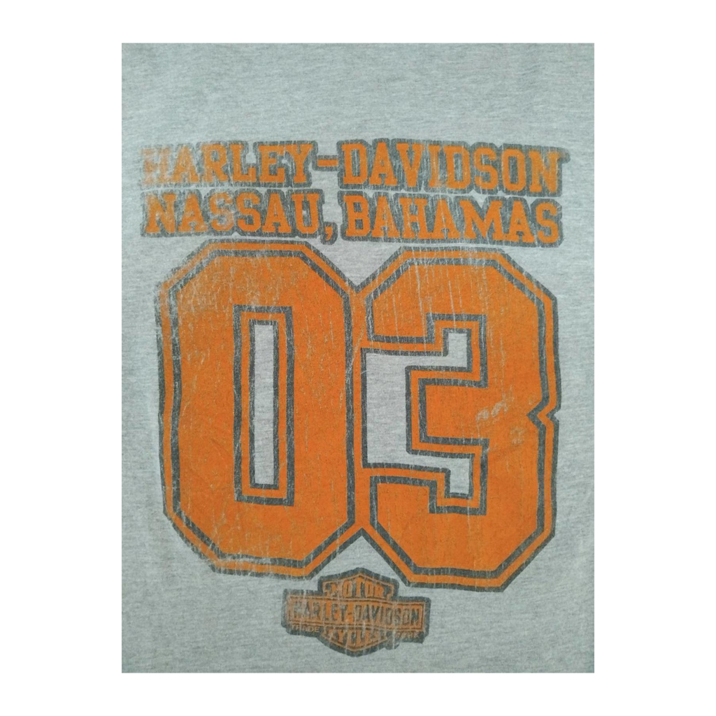 1677 Harley Davidson Women's 03 Short Sleeve Deep V Neck T Shirt Grey XL