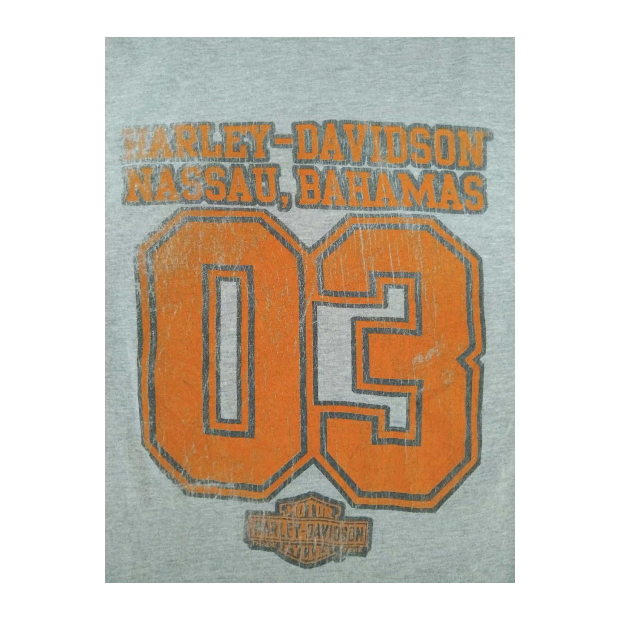 1677 Harley Davidson Women's 03 Short Sleeve Deep V Neck T Shirt Grey XL