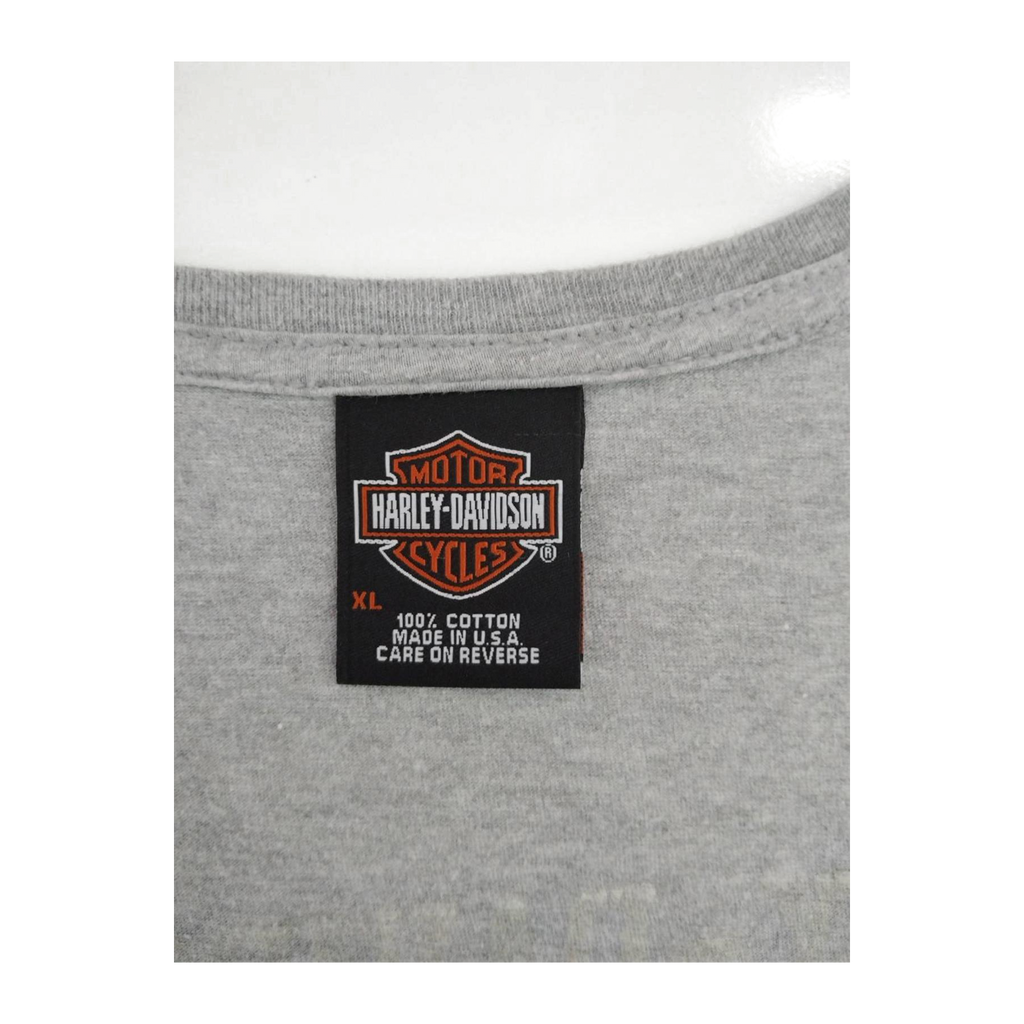 1677 Harley Davidson Women's 03 Short Sleeve Deep V Neck T Shirt Grey XL