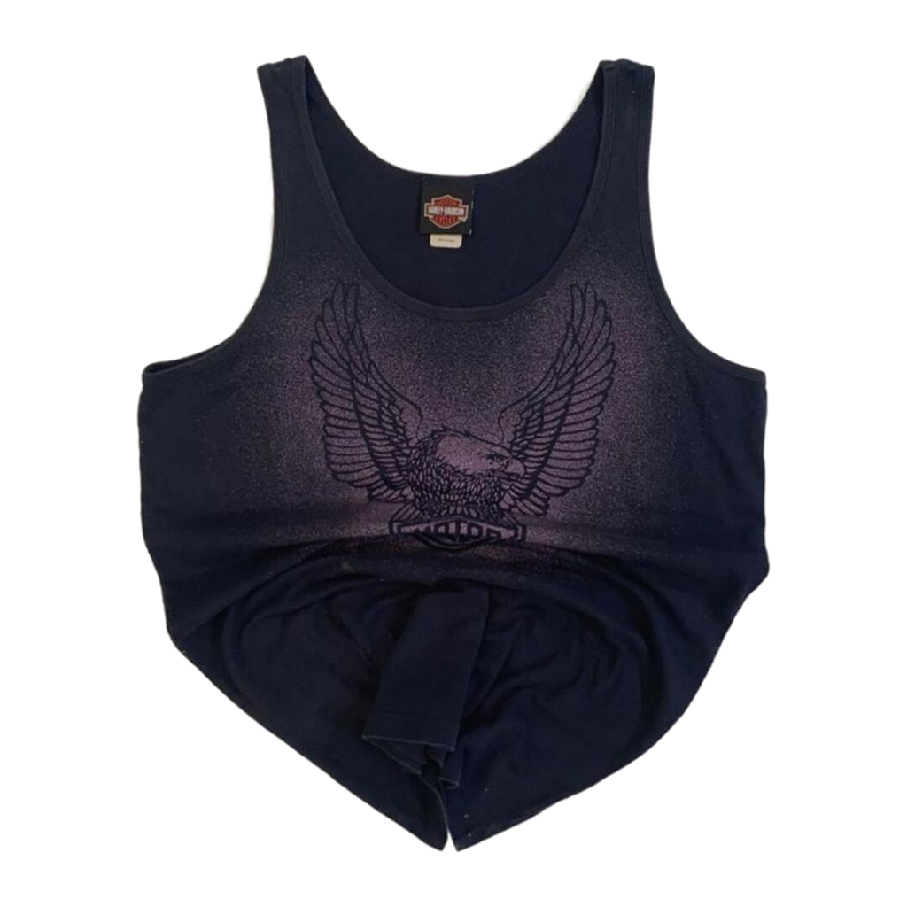 1676 Harley Davidson Women's Eagle Logo Airbrush Effect Tank Top Black 3XL