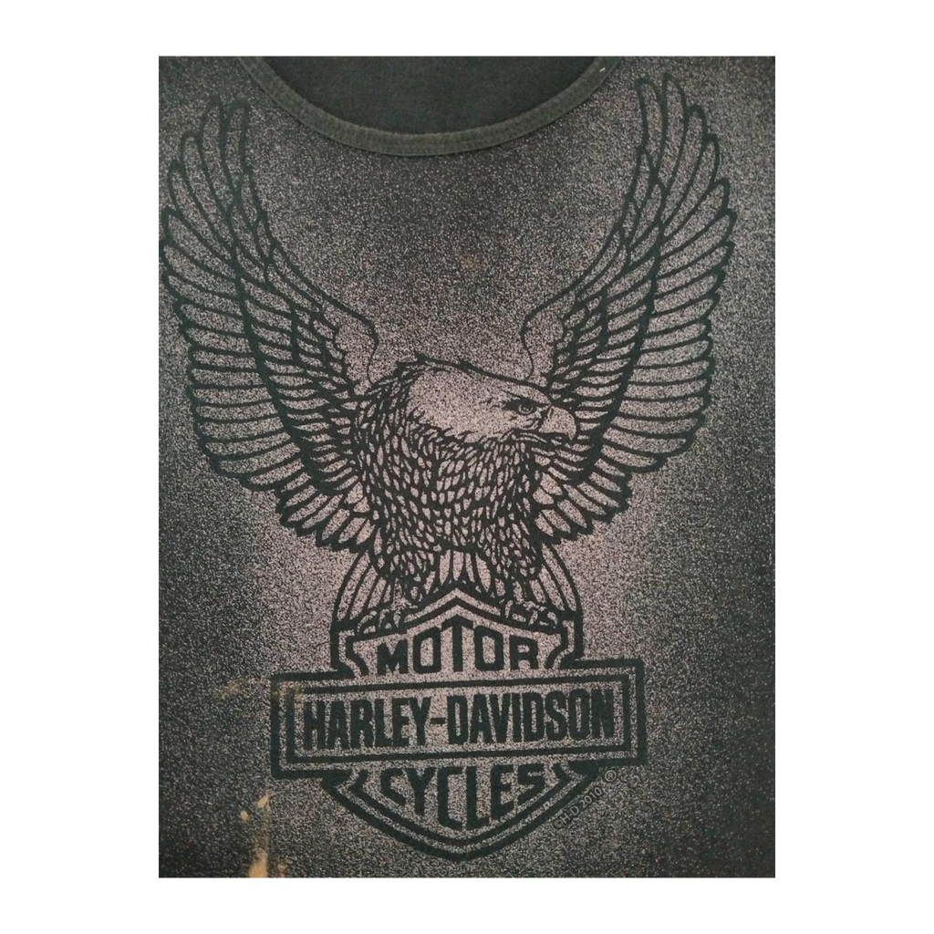 1676 Harley Davidson Women's Eagle Logo Airbrush Effect Tank Top Black 3XL