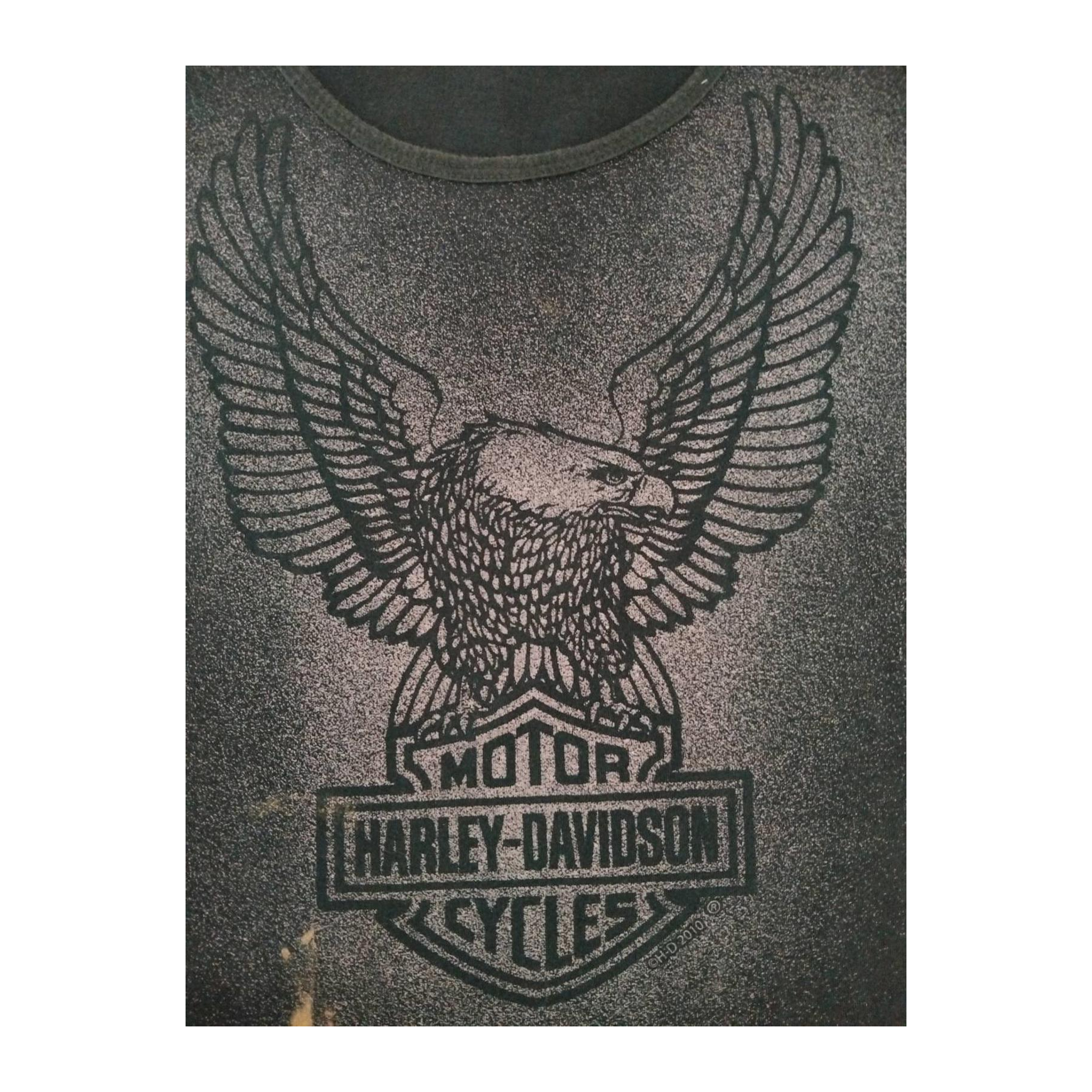 1676 Harley Davidson Women's Eagle Logo Airbrush Effect Tank Top Black 3XL