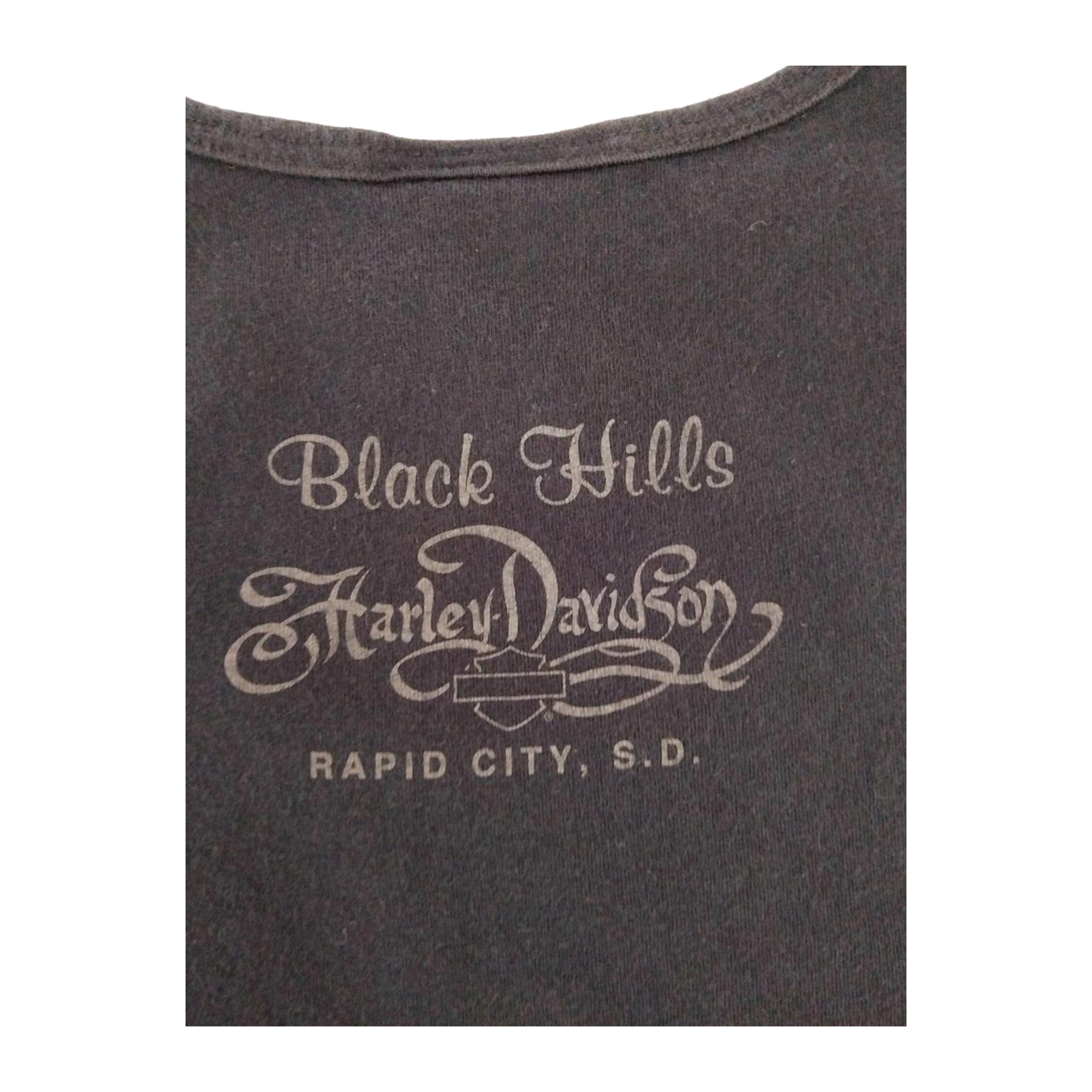 1676 Harley Davidson Women's Eagle Logo Airbrush Effect Tank Top Black 3XL