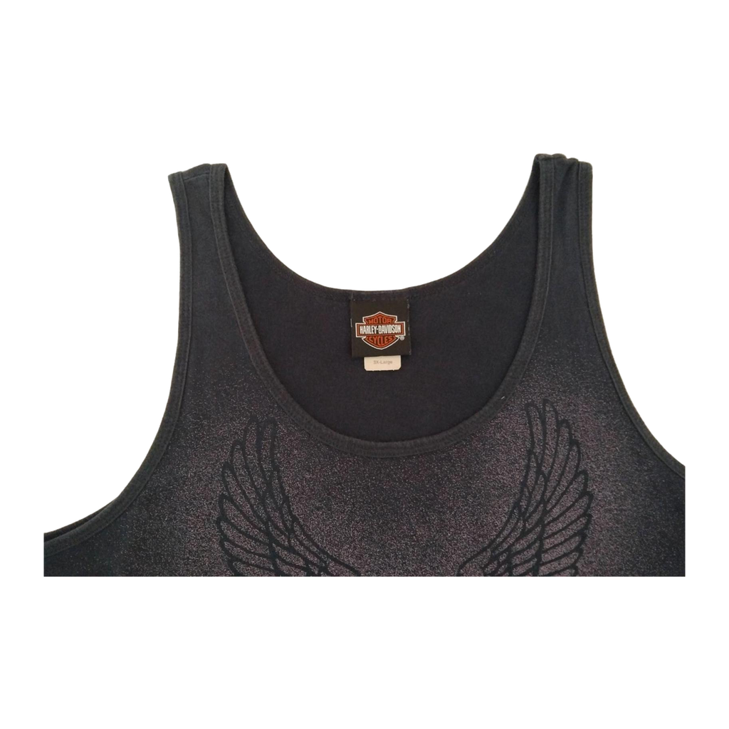 1676 Harley Davidson Women's Eagle Logo Airbrush Effect Tank Top Black 3XL