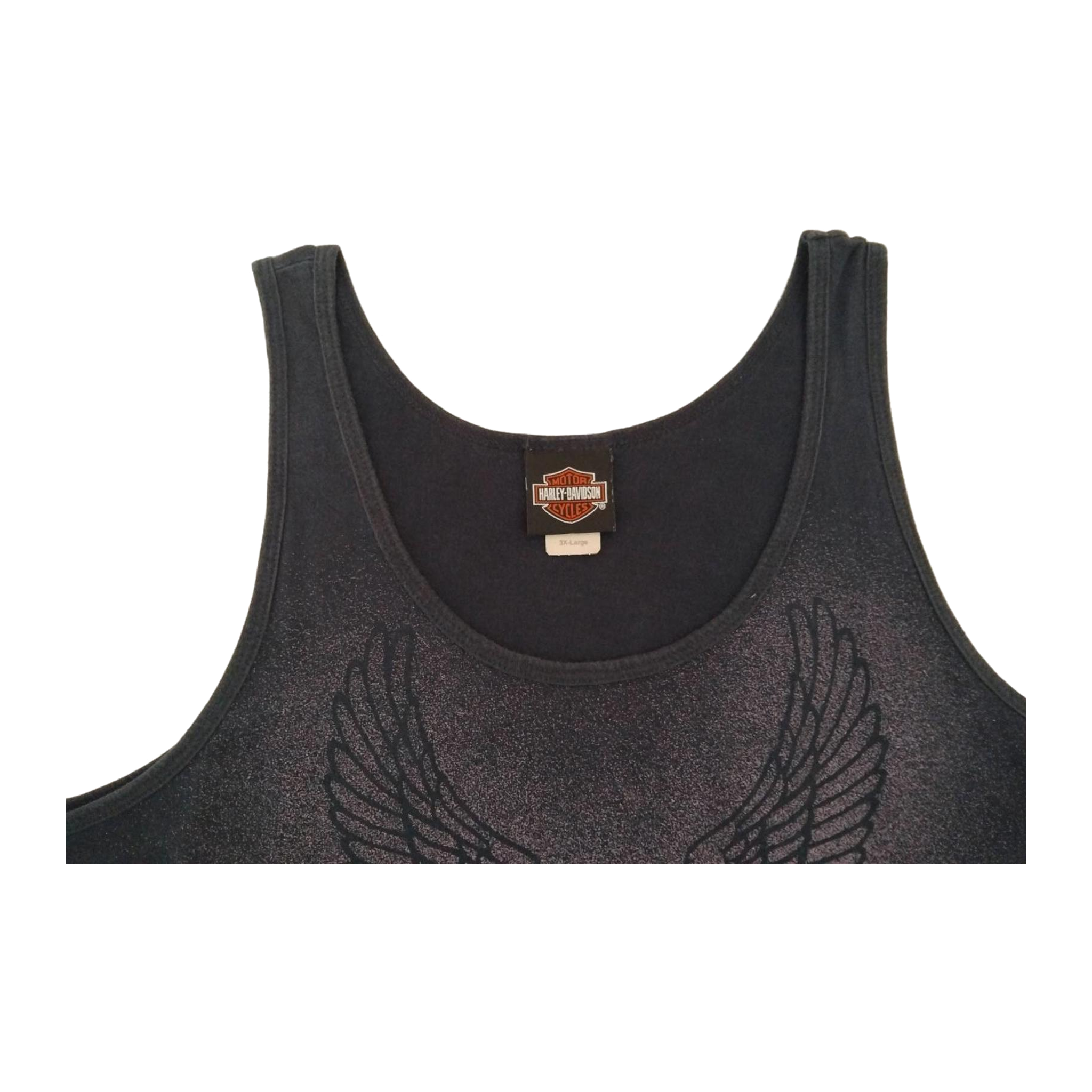 1676 Harley Davidson Women's Eagle Logo Airbrush Effect Tank Top Black 3XL