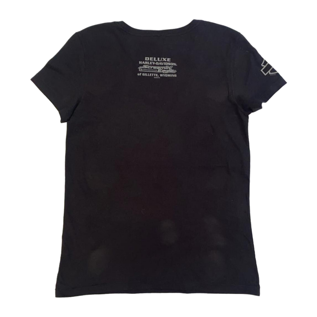 1675 Harley Davidson Women's Screamin Eagle Short Sleeve V Neck T Shirt Black M