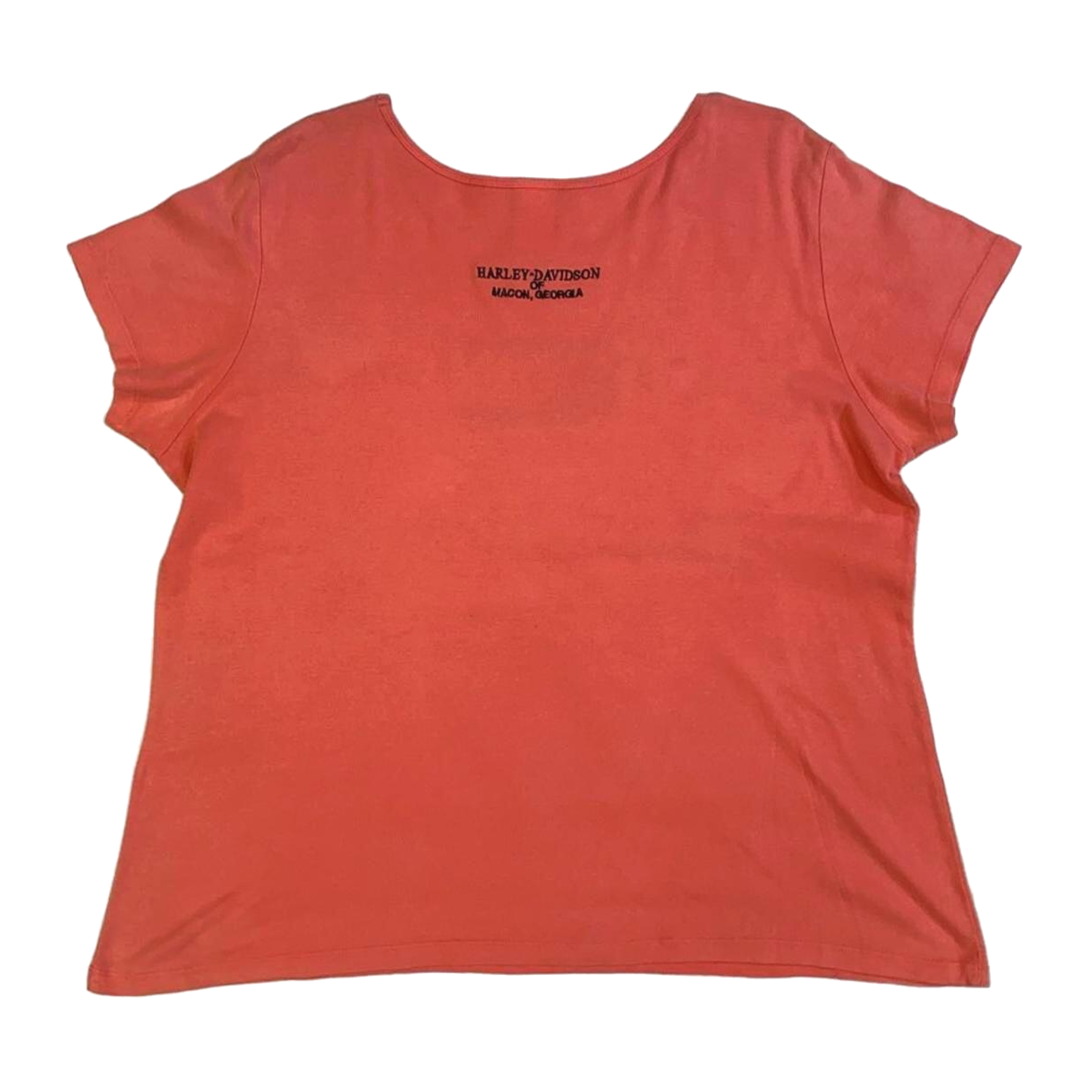 1674 Harley Davidson Women's Peakaboo Cutout Short Sleeve T Shirt Apricot 2XL