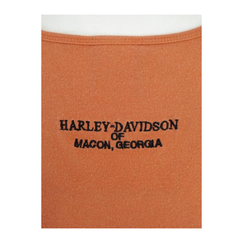 1674 Harley Davidson Women's Peakaboo Cutout Short Sleeve T Shirt Apricot 2XL