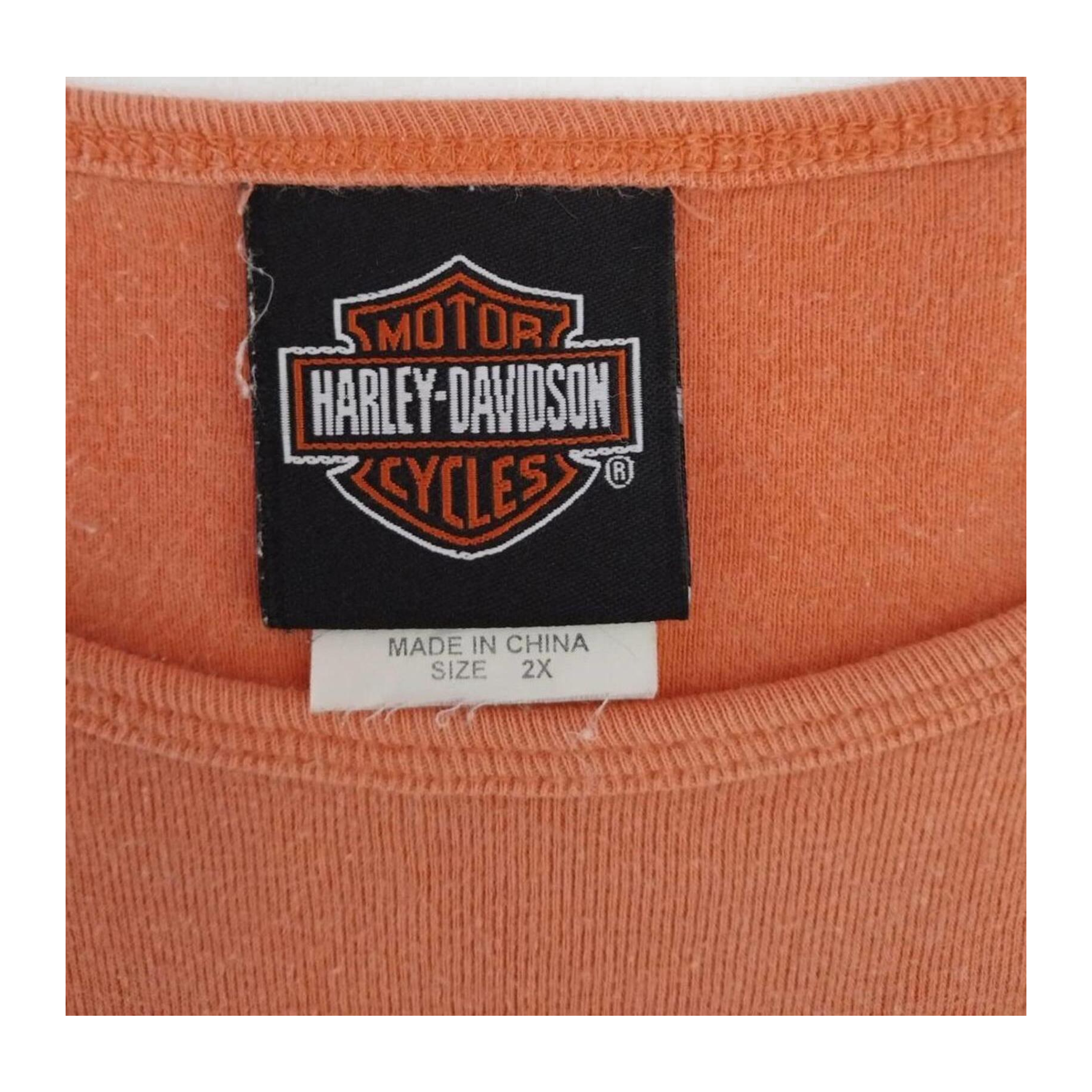 1674 Harley Davidson Women's Peakaboo Cutout Short Sleeve T Shirt Apricot 2XL