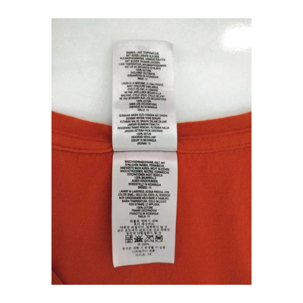 1673 Harley Davidson Women's Legendary Short Sleeve V Neck T Shirt Orange XL