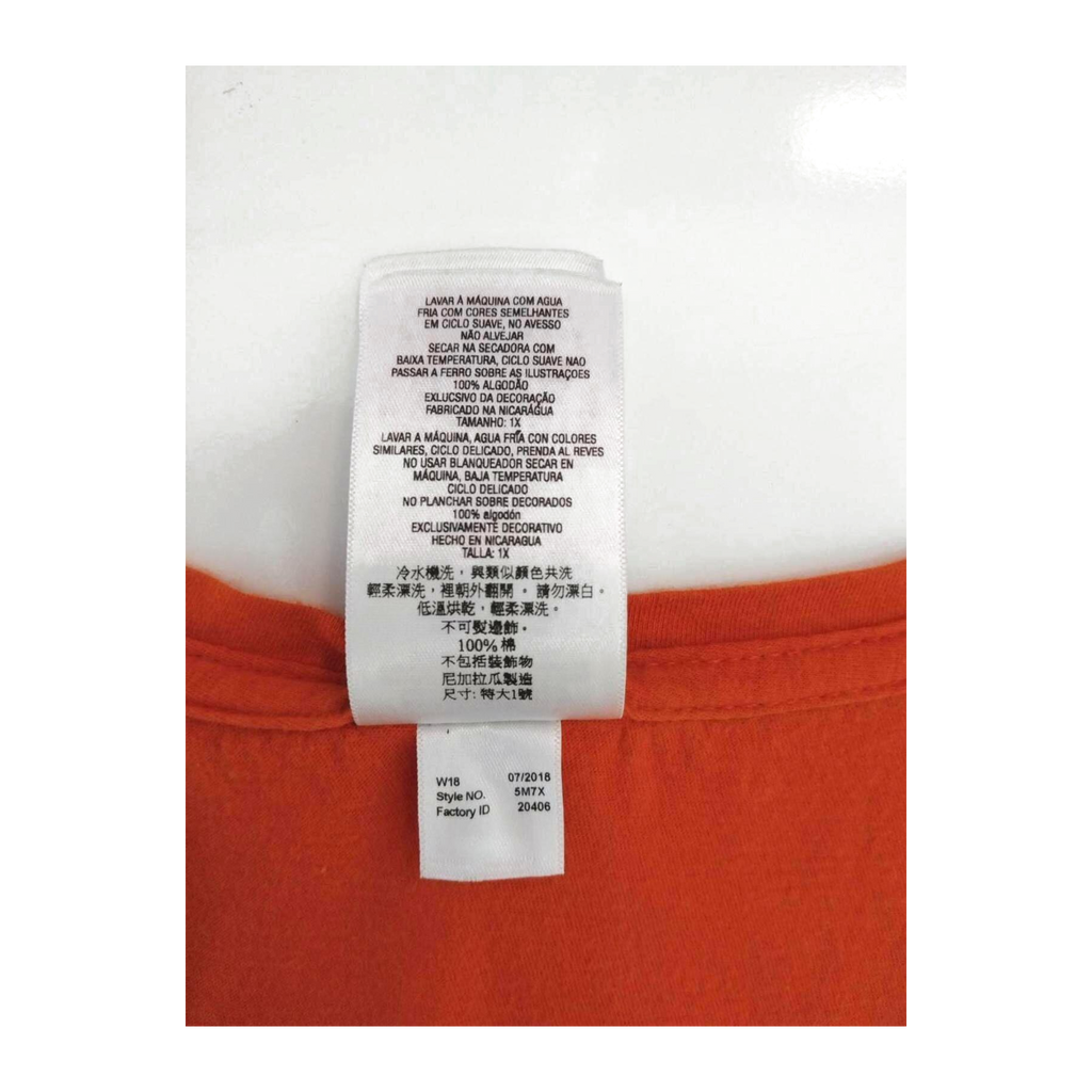 1673 Harley Davidson Women's Legendary Short Sleeve V Neck T Shirt Orange XL