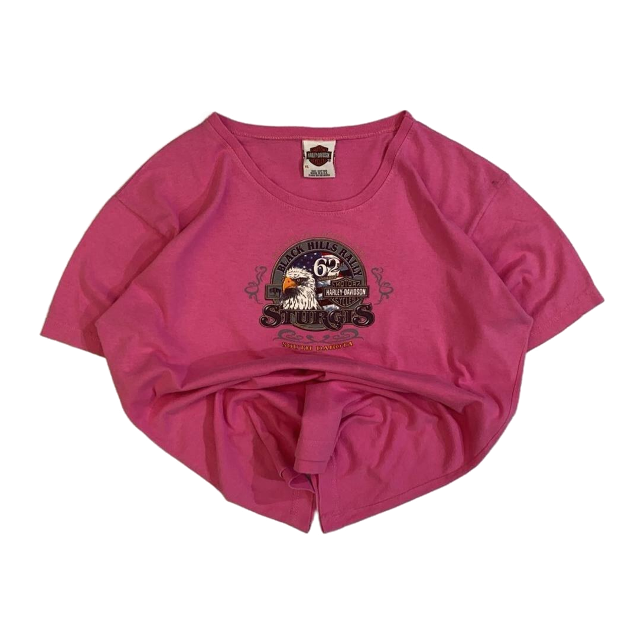 1672 Harley Davidson Women's Sturgis Deadwood Run Short Sleeve T Shirt Pink XL